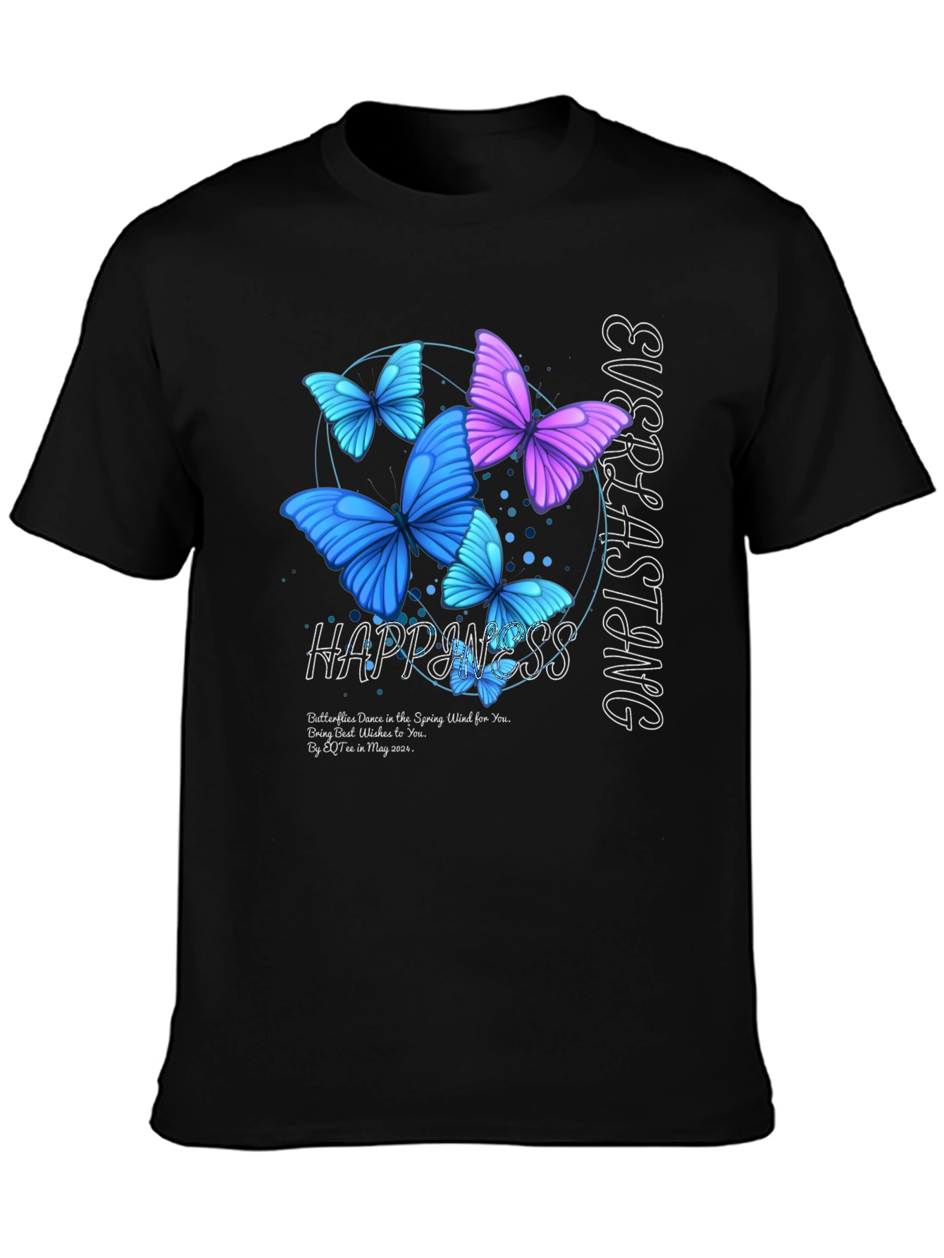 Everlasting Happiness Butterfly Graphic T-Shirt