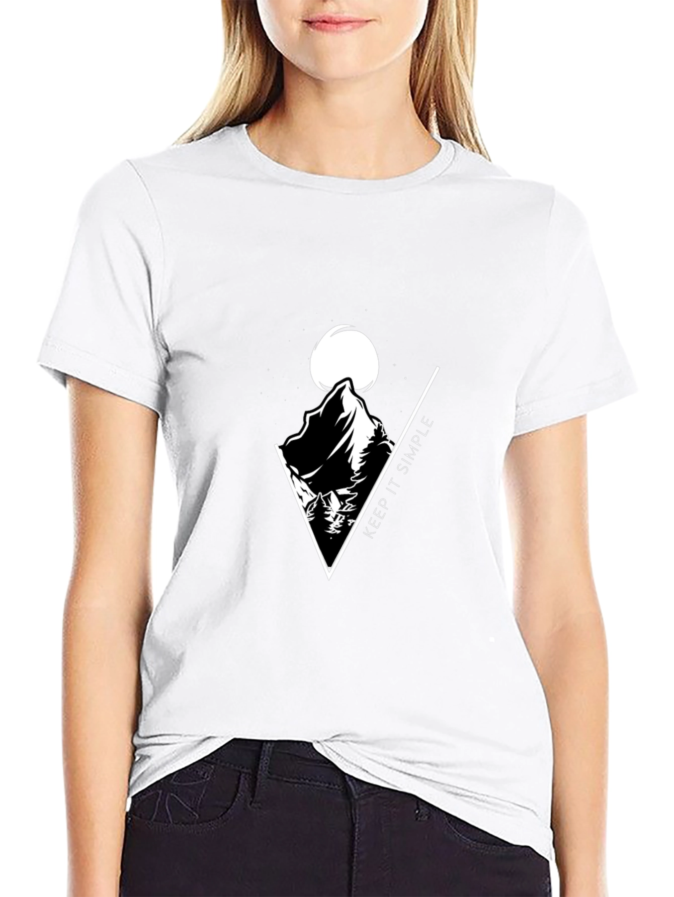 Keep It Simple Mountain Graphic Tee - Black