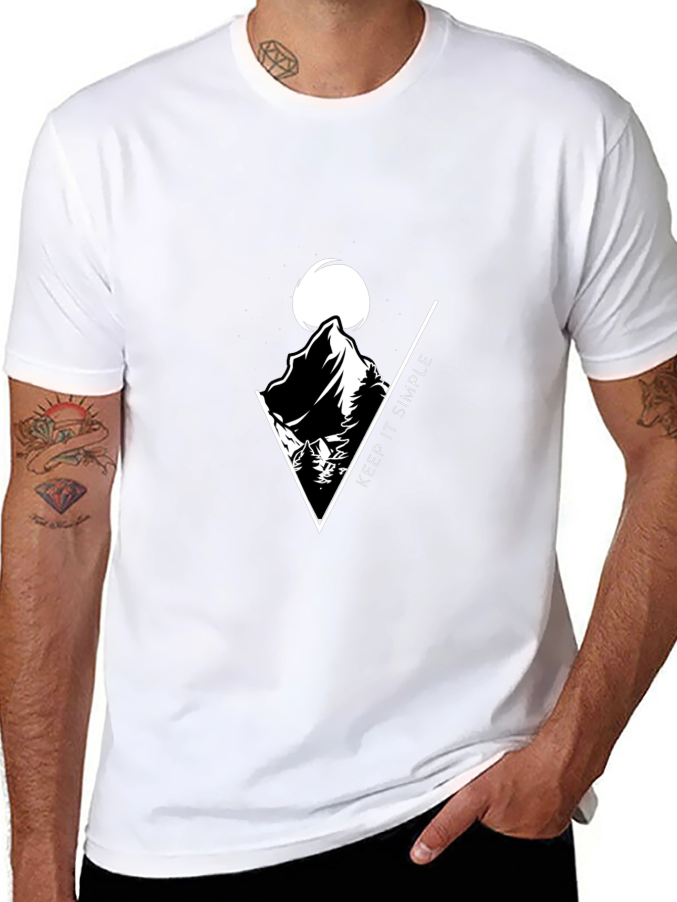 Keep It Simple Mountain Graphic Tee - Black