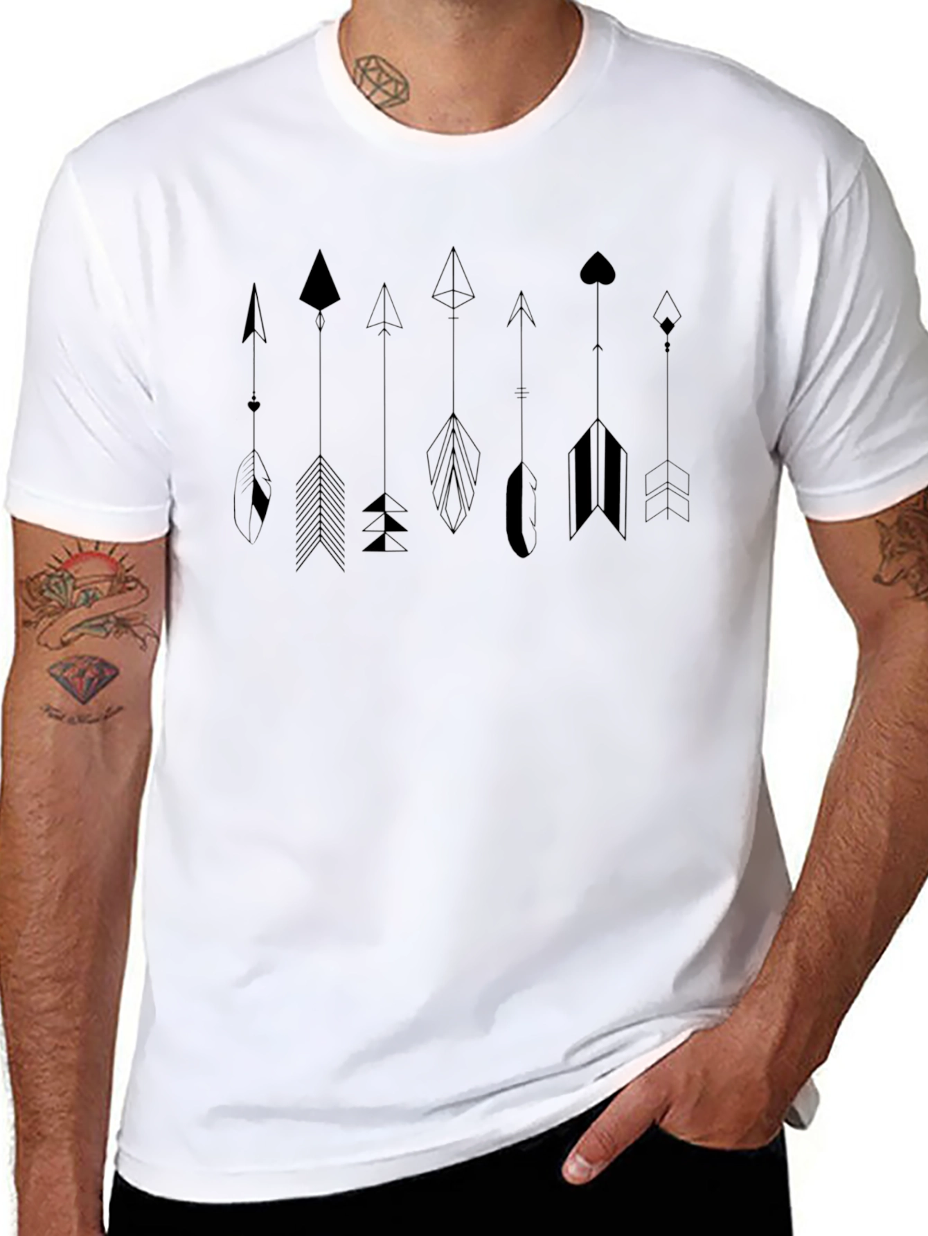 Arrow Graphic Tee - Modern Geometric Design