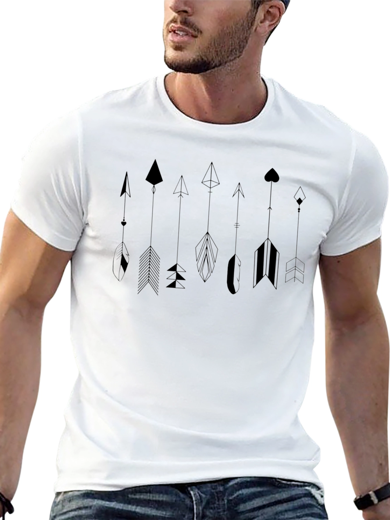 Arrow Graphic Tee - Modern Geometric Design