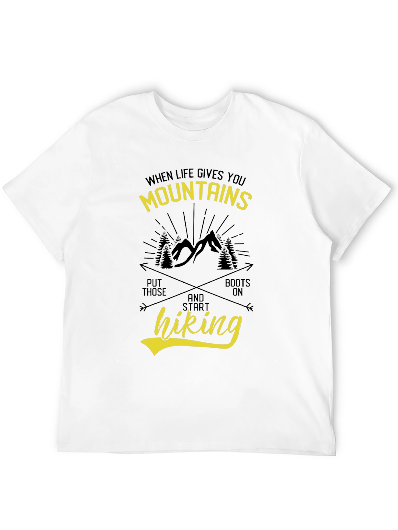 Mountains & Hiking Graphic Tee - Black
