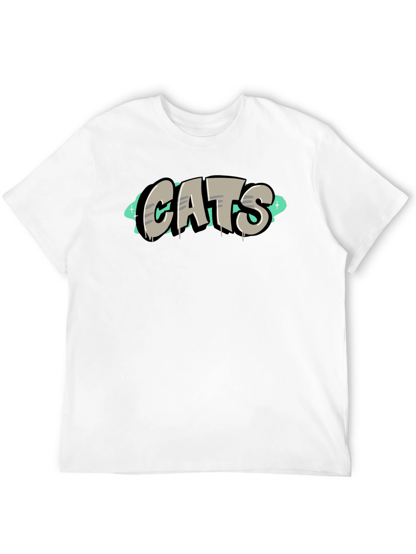 CATS Graphic Tee - Black Cotton T-Shirt