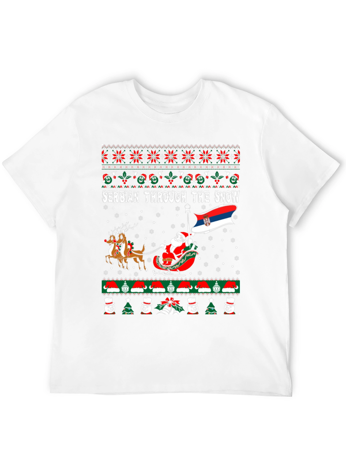 Serbian Through The Snow Ugly Christmas T-Shirt