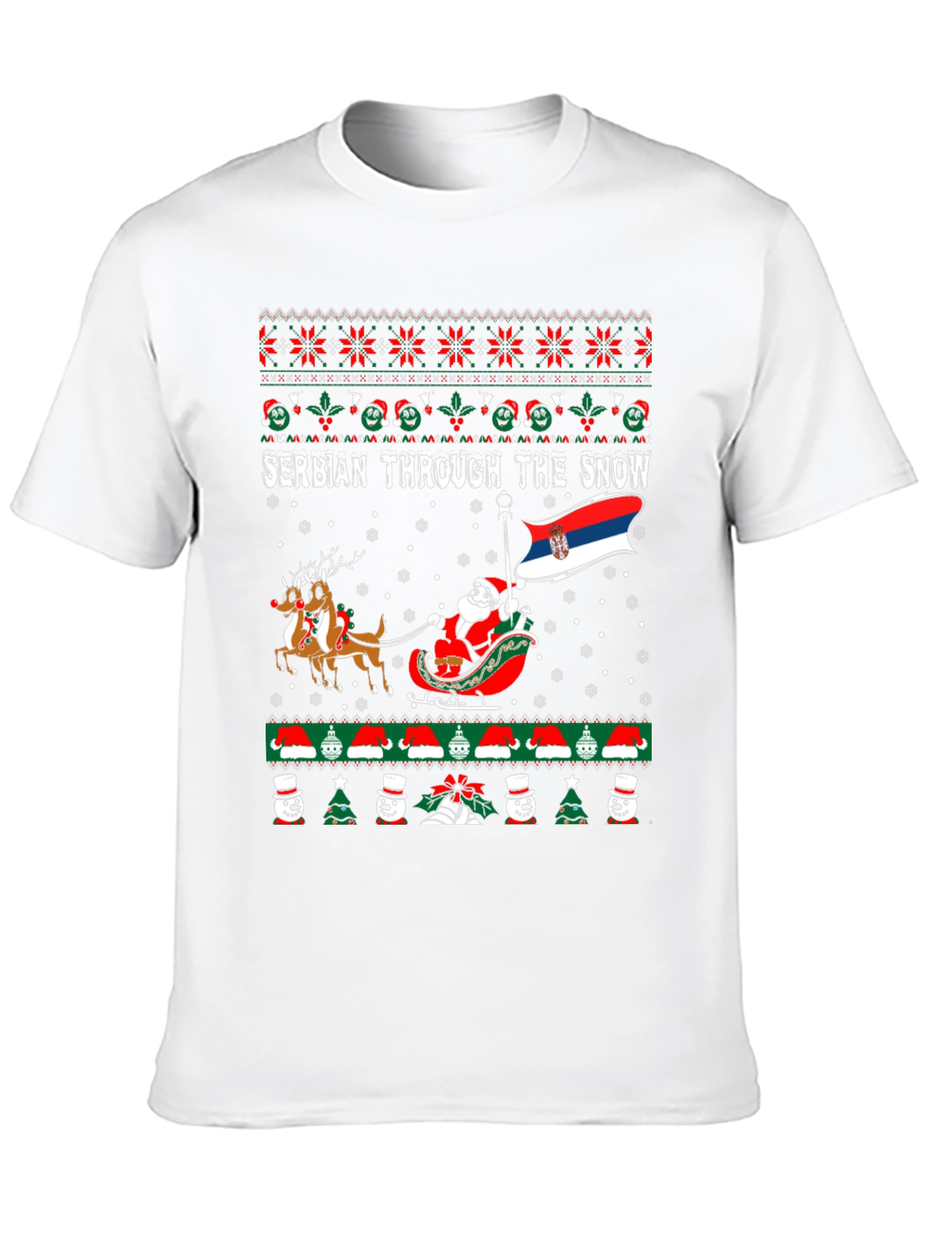 Serbian Through The Snow Ugly Christmas T-Shirt