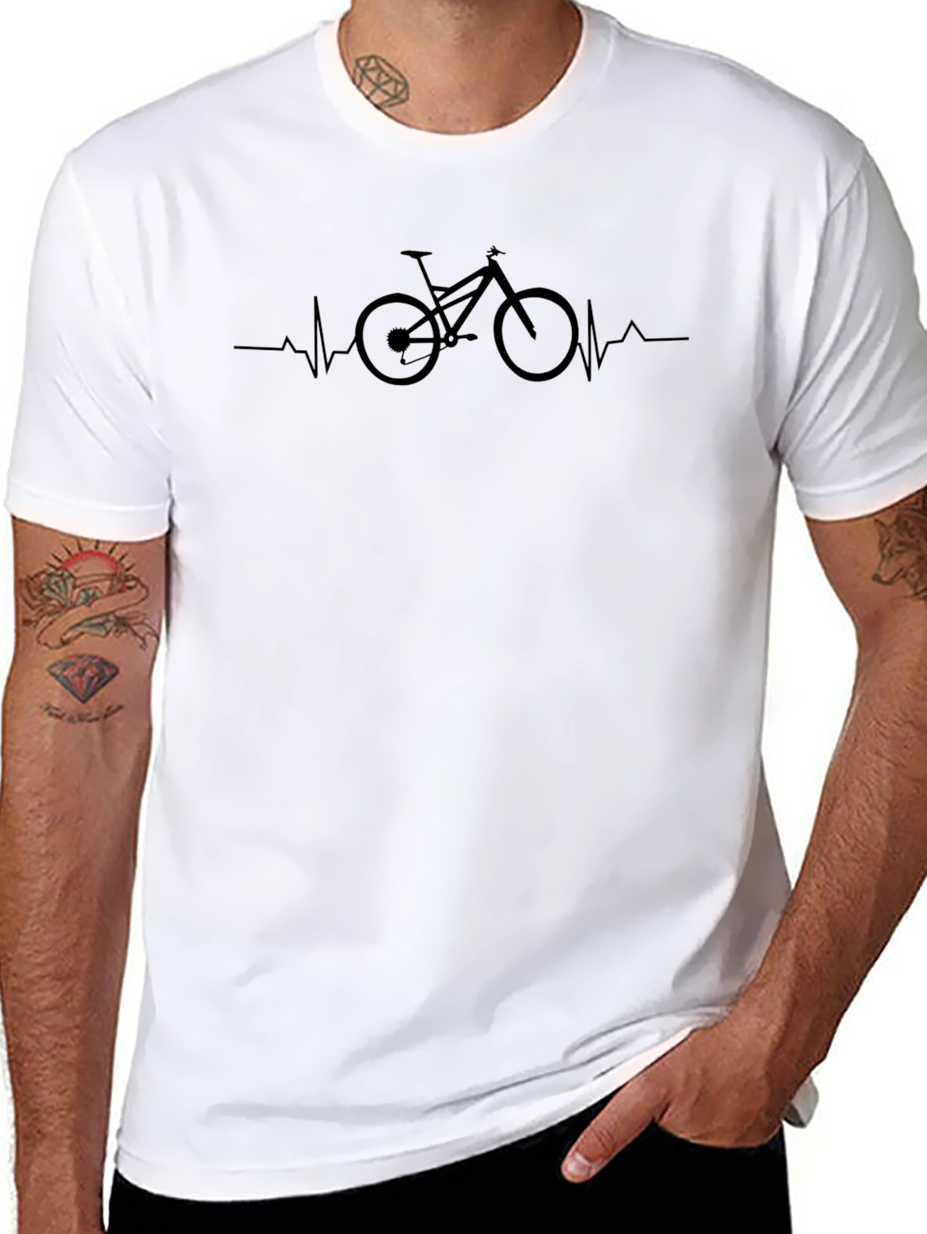 Bike Heartbeat Graphic Tee - Black