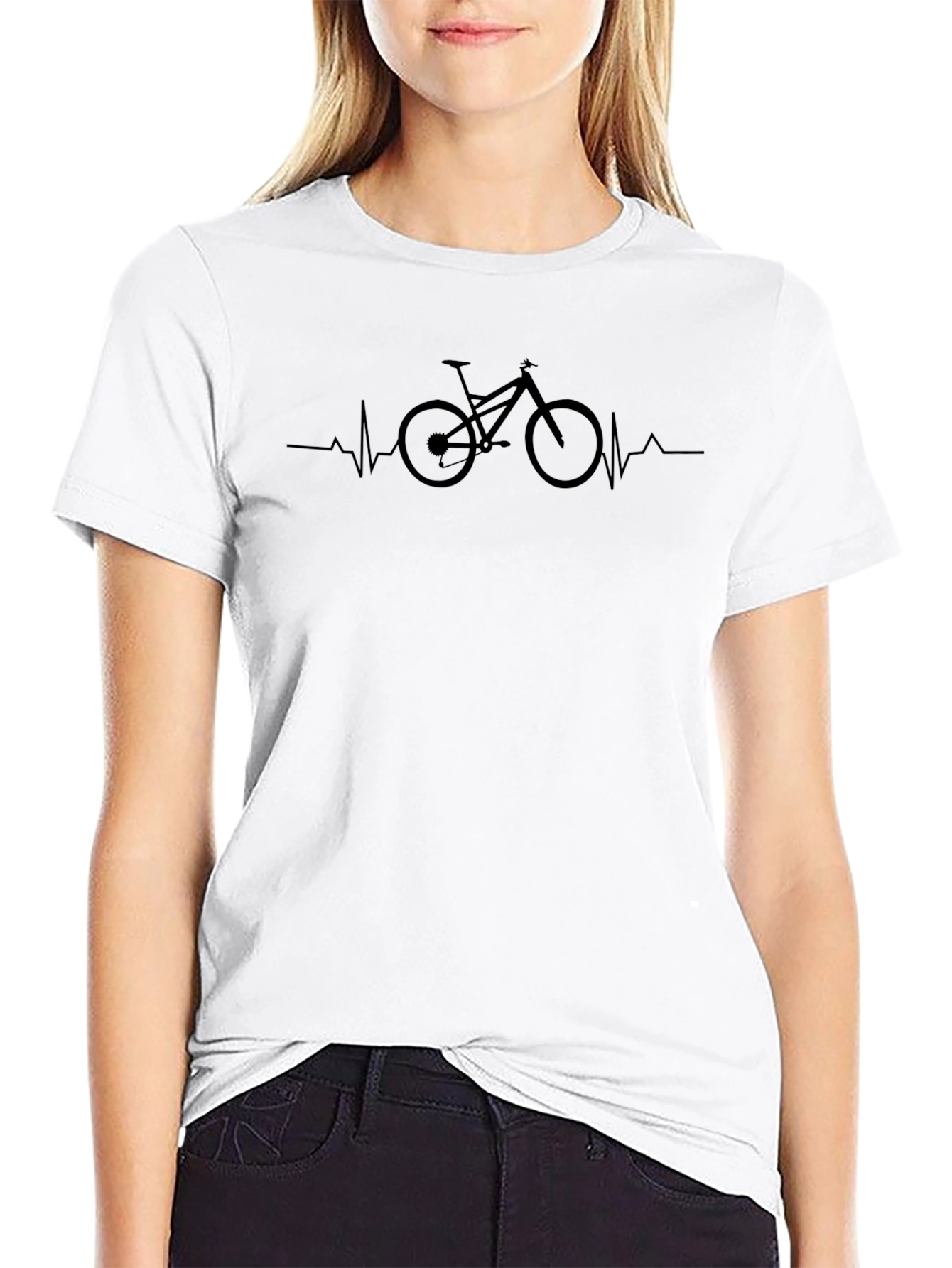 Bike Heartbeat Graphic Tee - Black