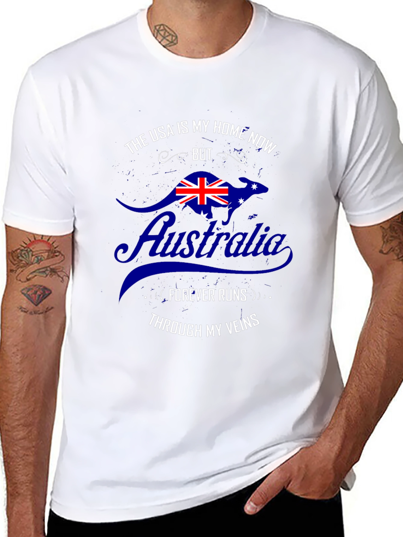 Australia Pride T-Shirt: USA Home Aussie Roots