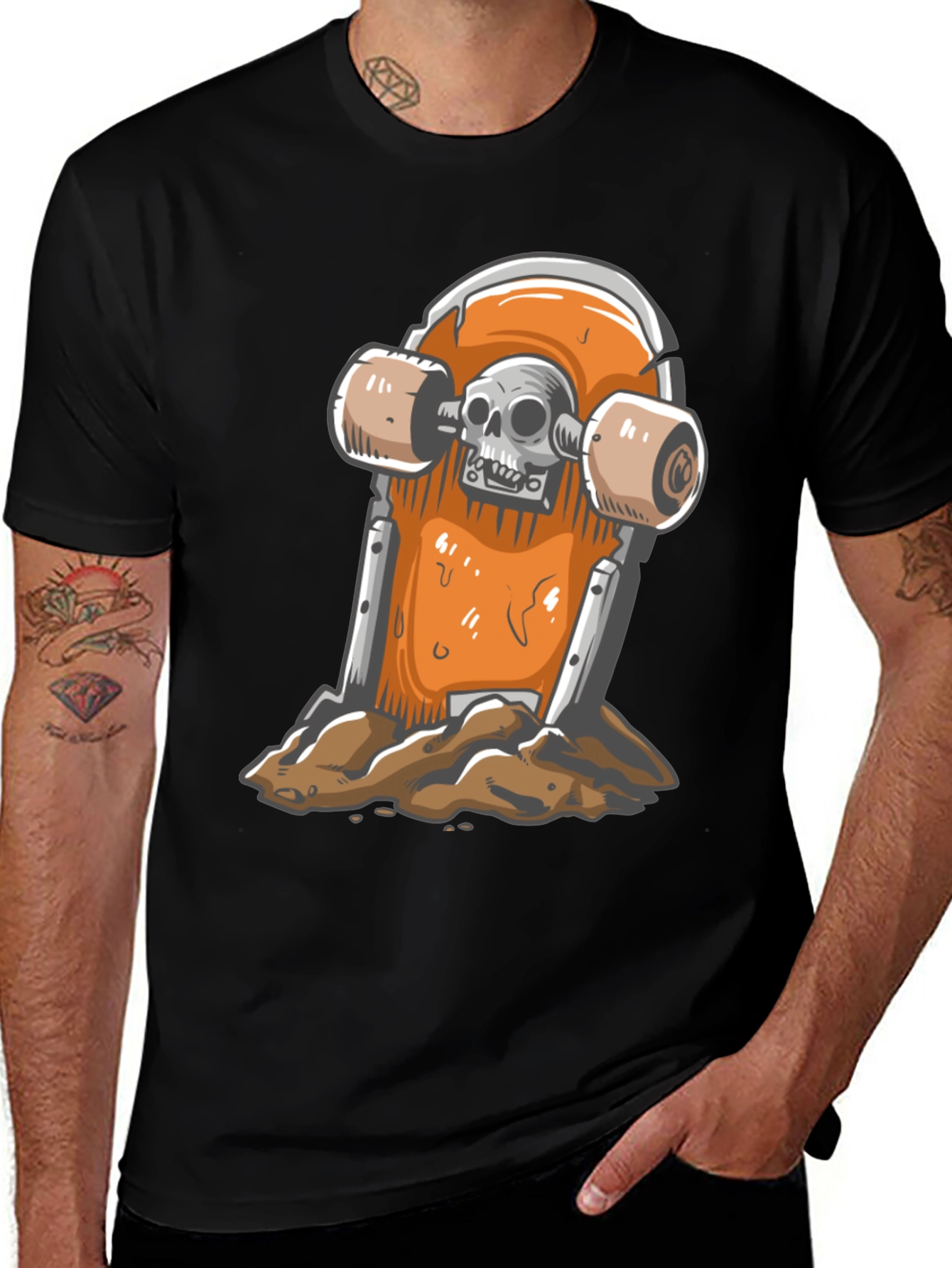 Skateboard Skull T-Shirt - Ride or Die Style