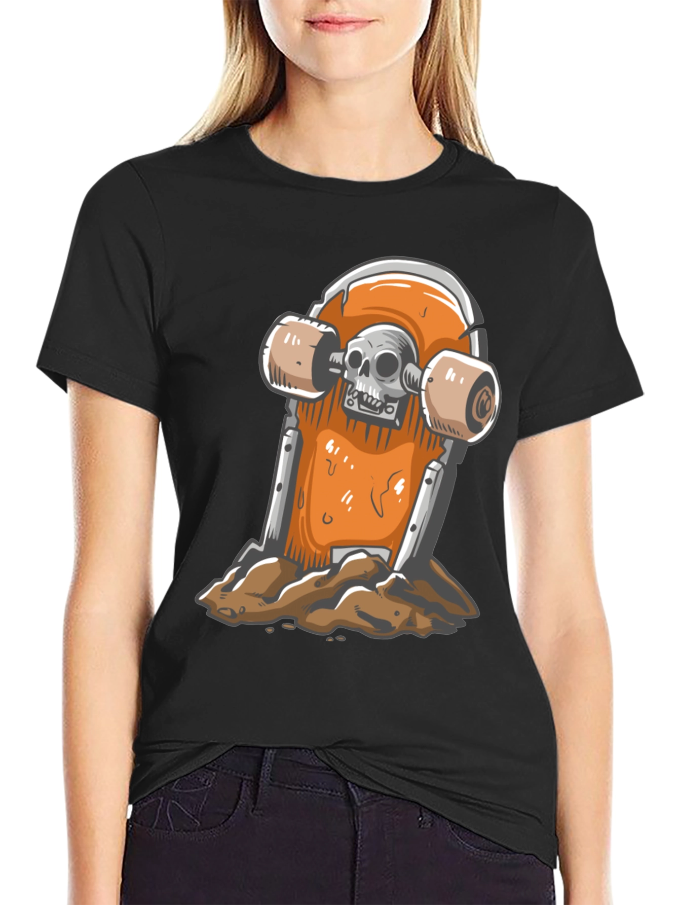 Skateboard Skull T-Shirt - Ride or Die Style