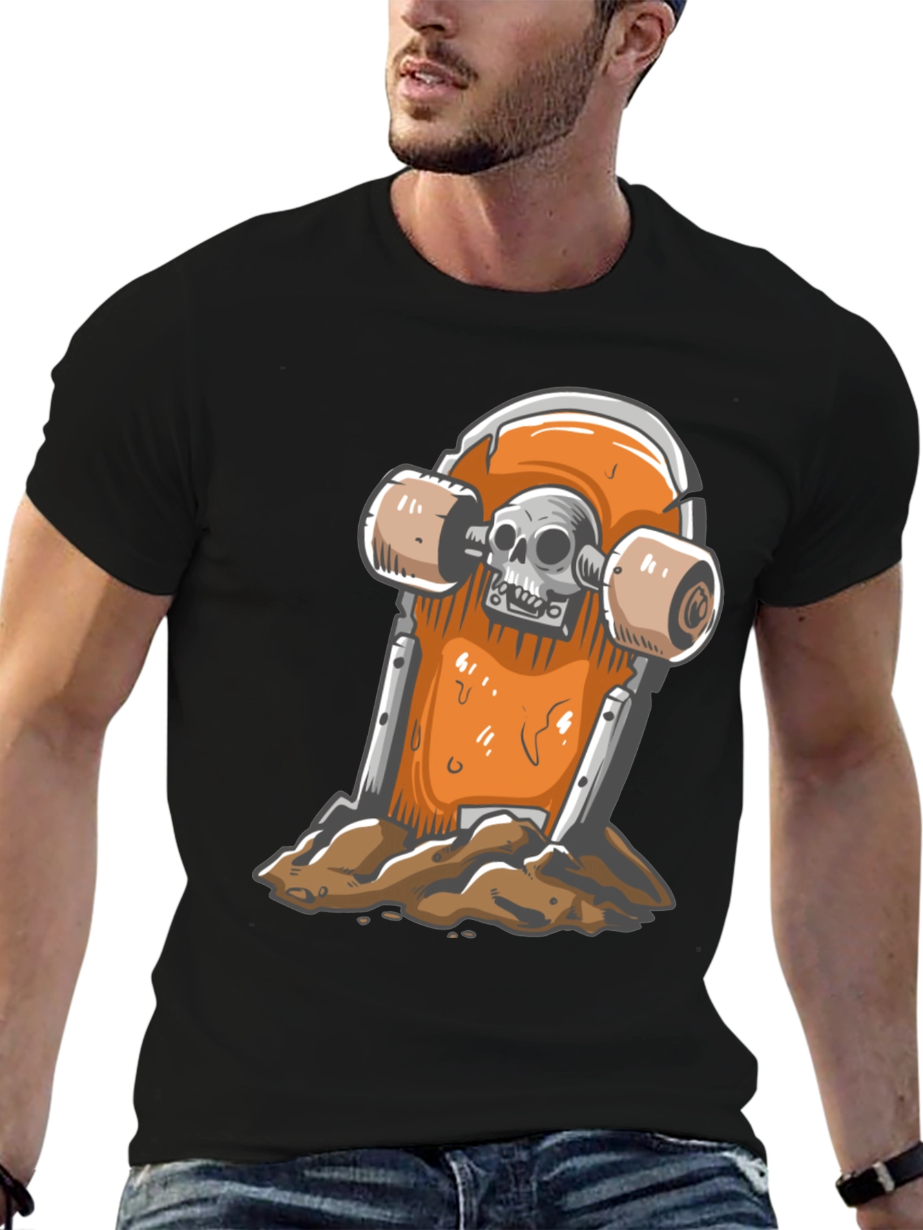 Skateboard Skull T-Shirt - Ride or Die Style