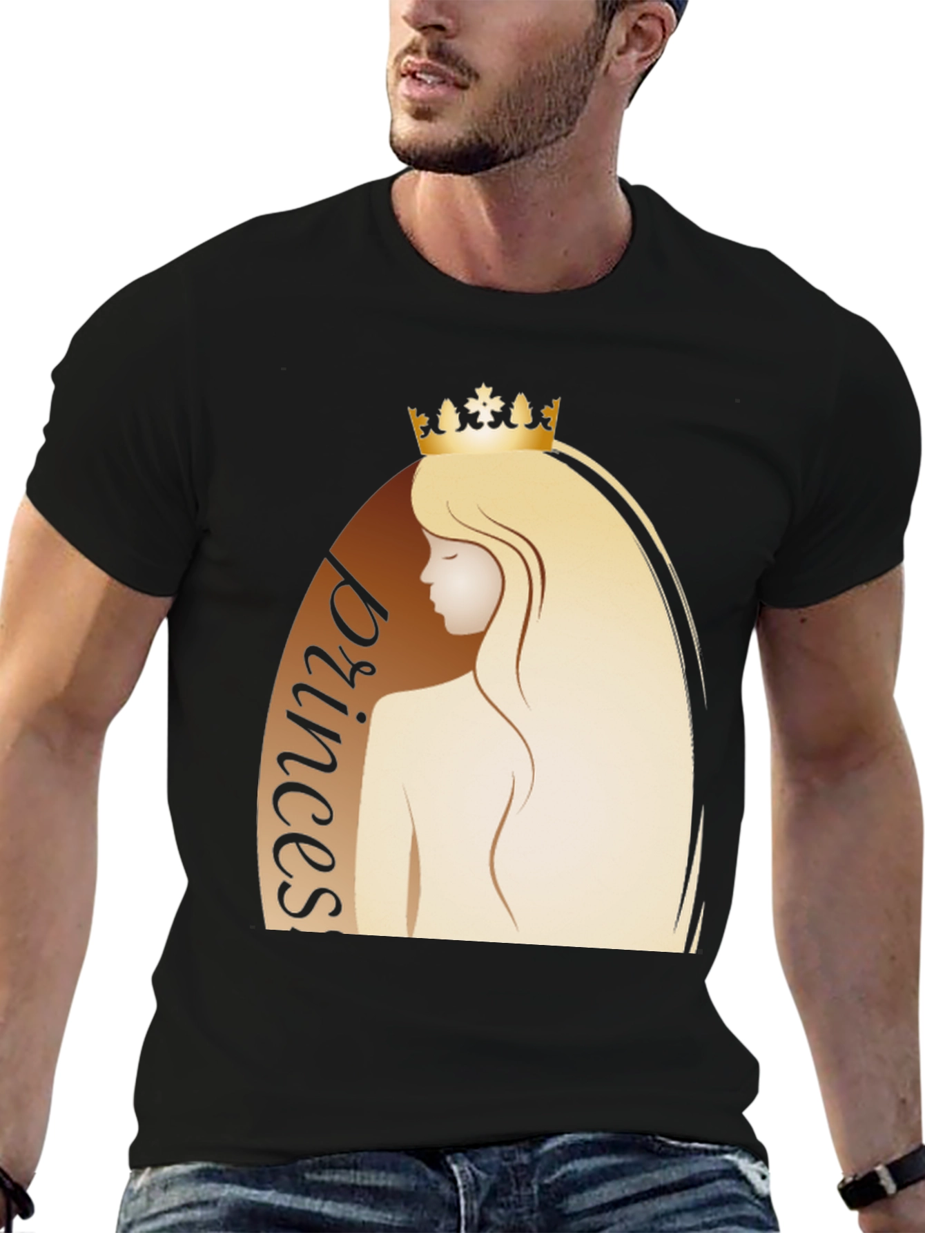 Princess Graphic Tee - Black Cotton T-Shirt