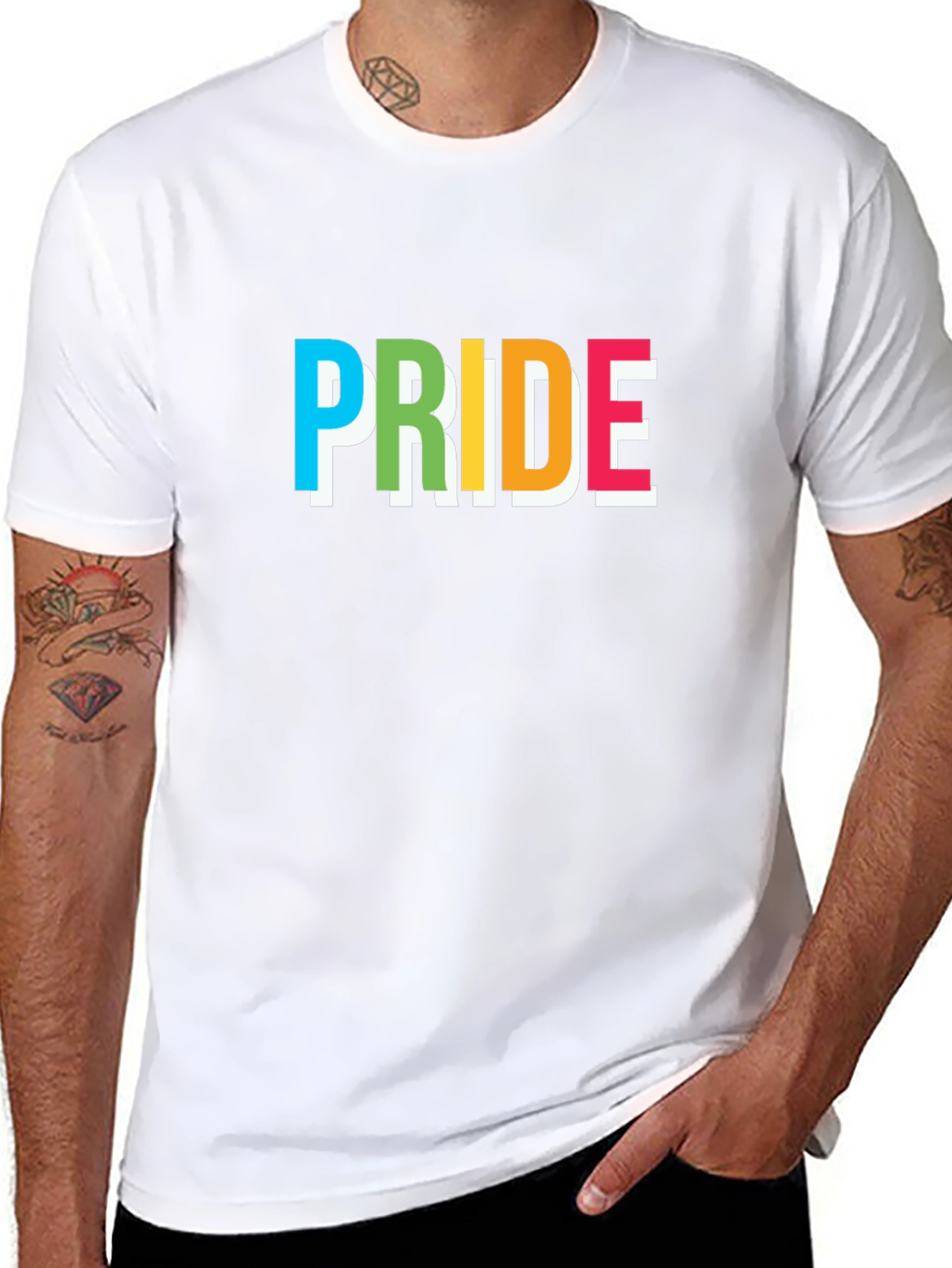 Pride Graphic Tee - Rainbow Lettering