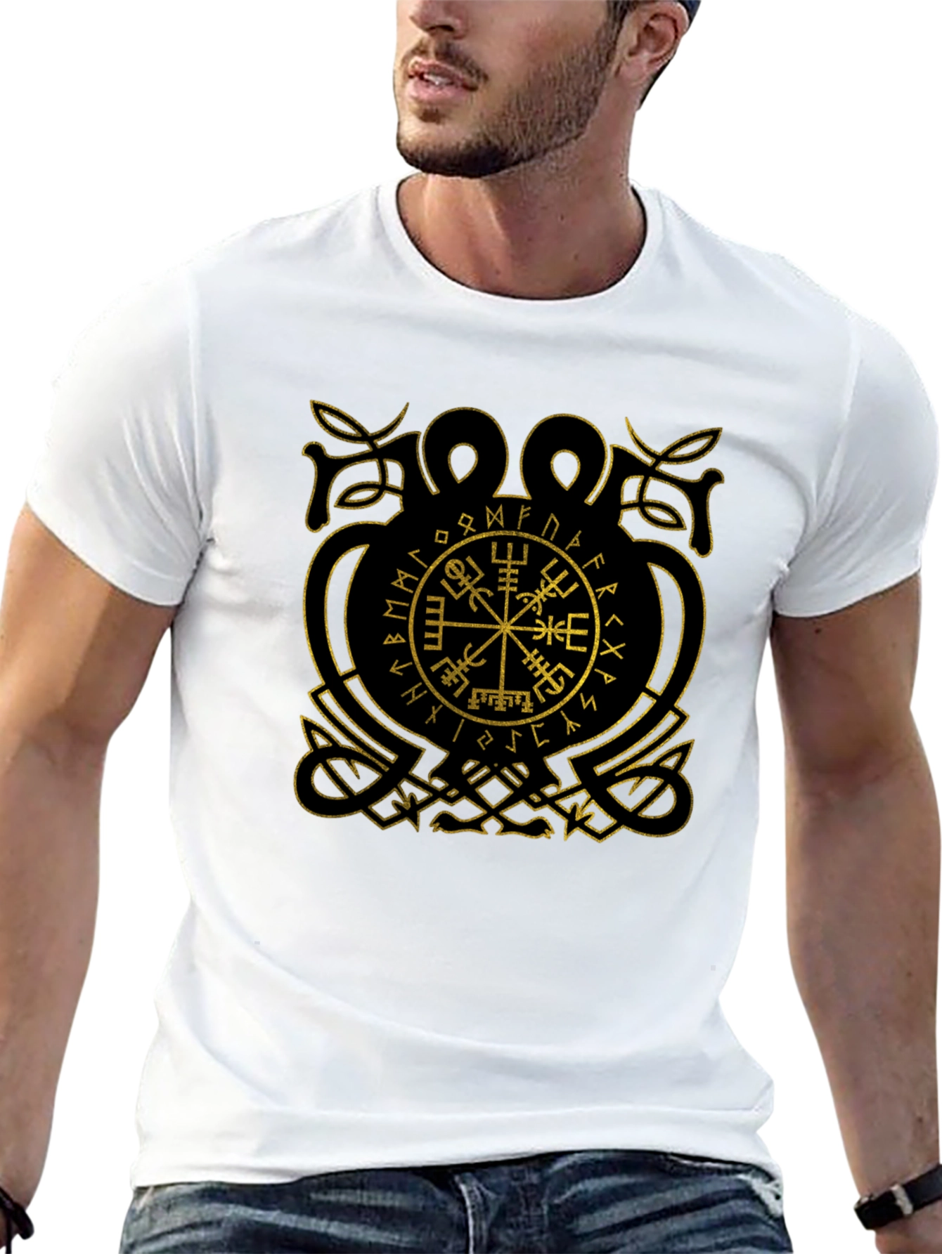 Viking Compass Vegvisir Black T-Shirt