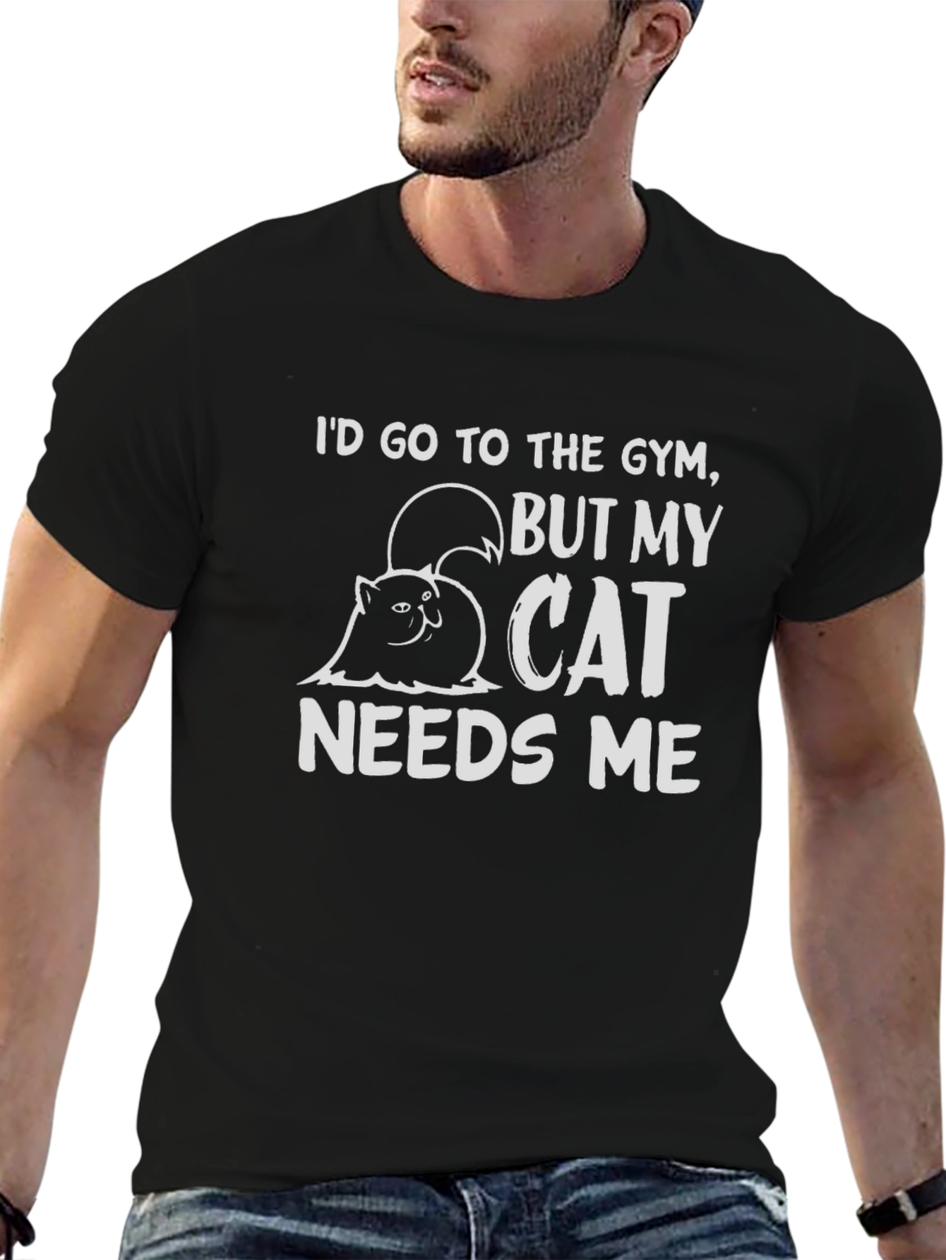 Cat Needs Me Funny Graphic Tee