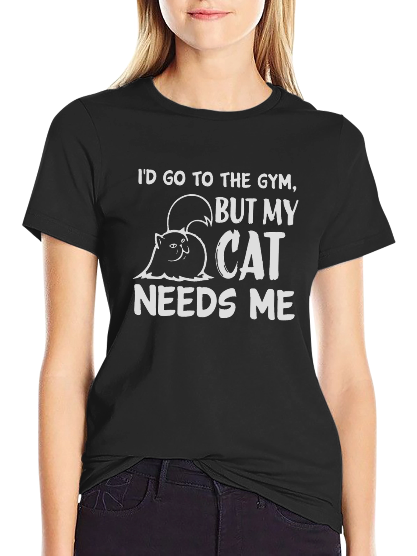 Cat Needs Me Funny Graphic Tee