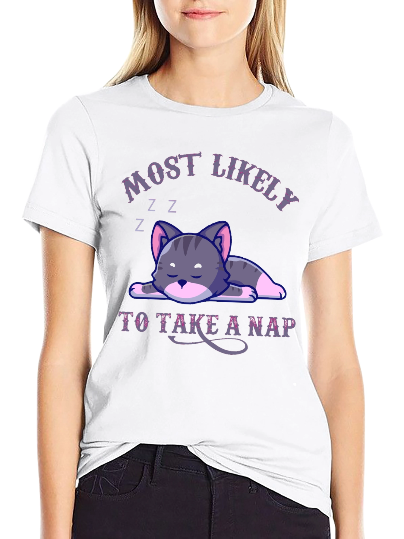 Most Likely To Take A Nap Cat T-Shirt