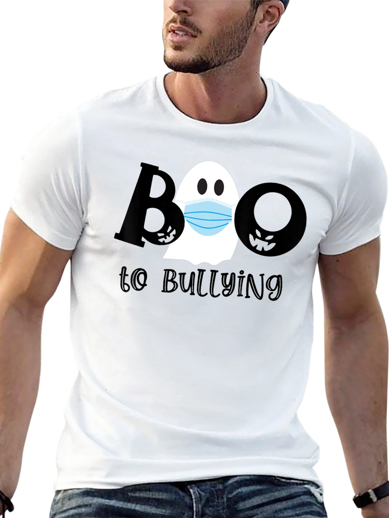 Boo to Bullying Ghost Graphic Tee - Anti-Bullying Shirt