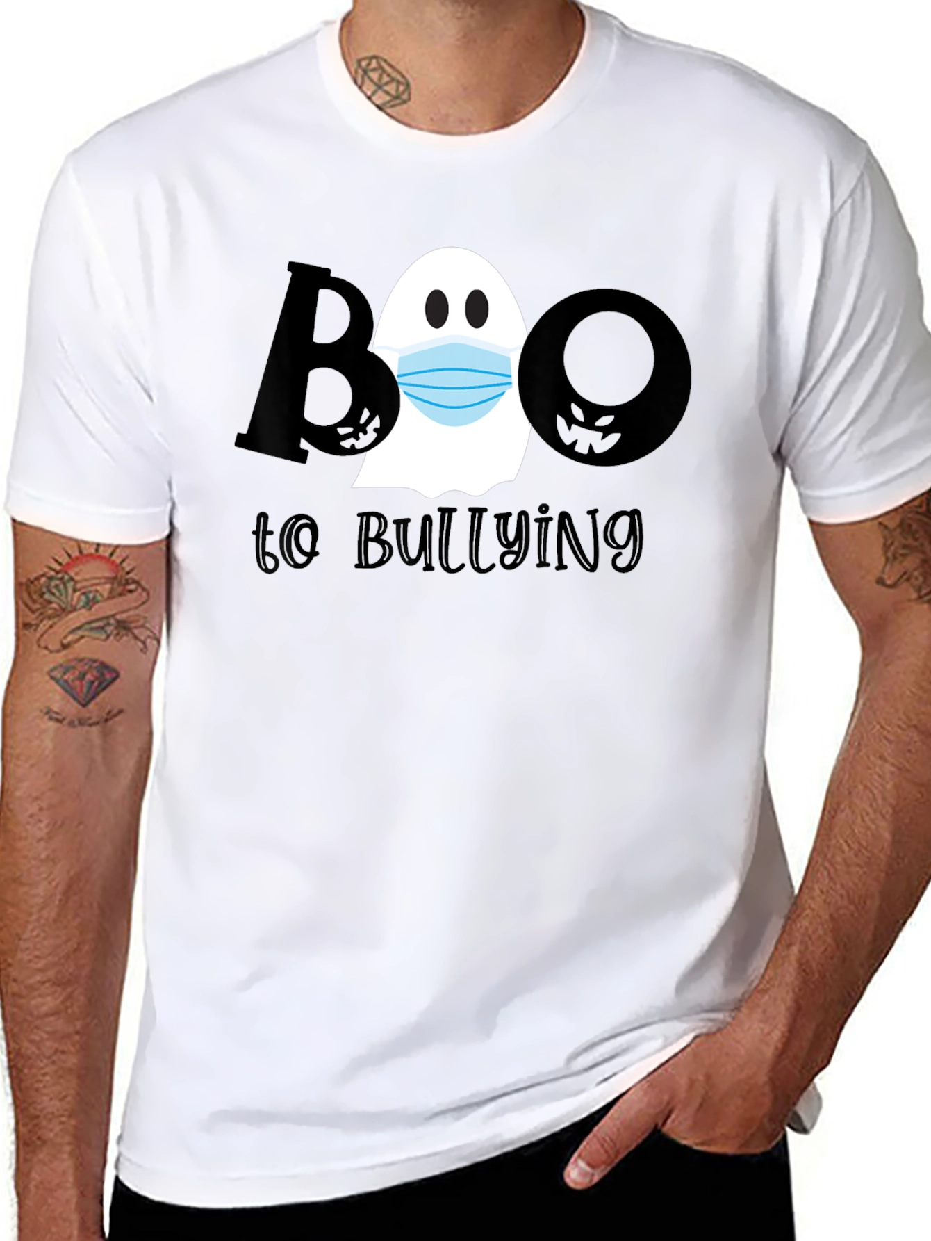 Boo to Bullying Ghost Graphic Tee - Anti-Bullying Shirt