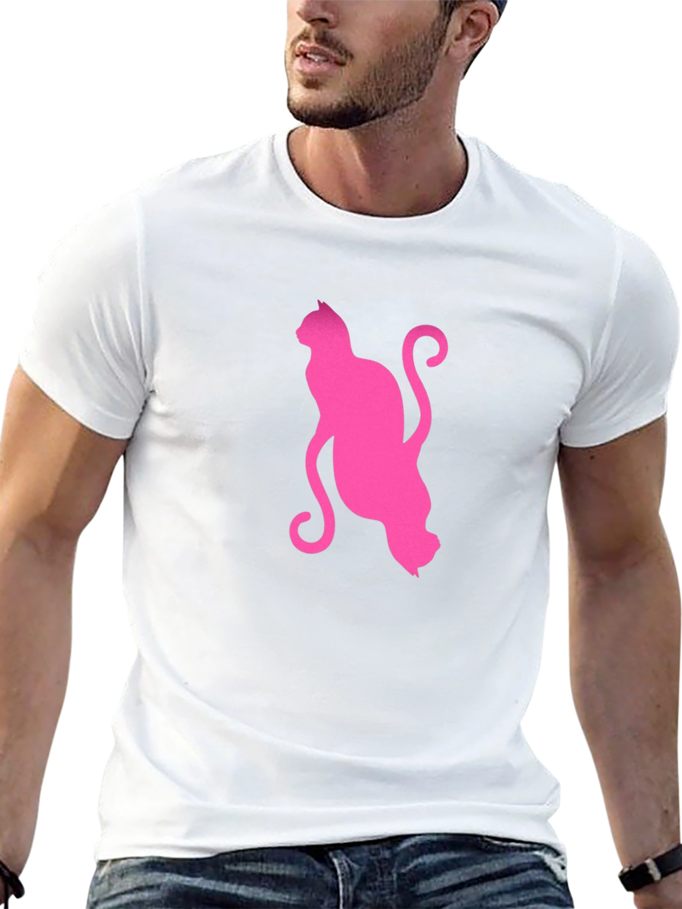 Pink Cat Graphic T-Shirt