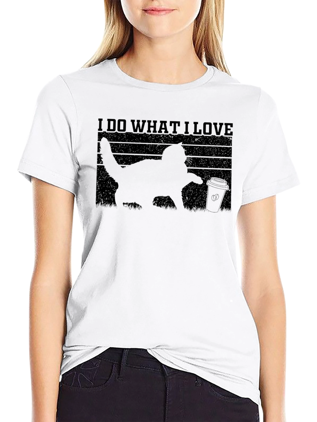 I Do What I Love Cat & Coffee T-Shirt