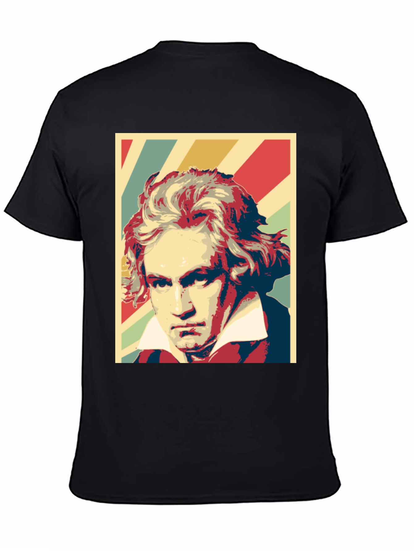 Beethoven Graphic Print Mens Black T-Shirt