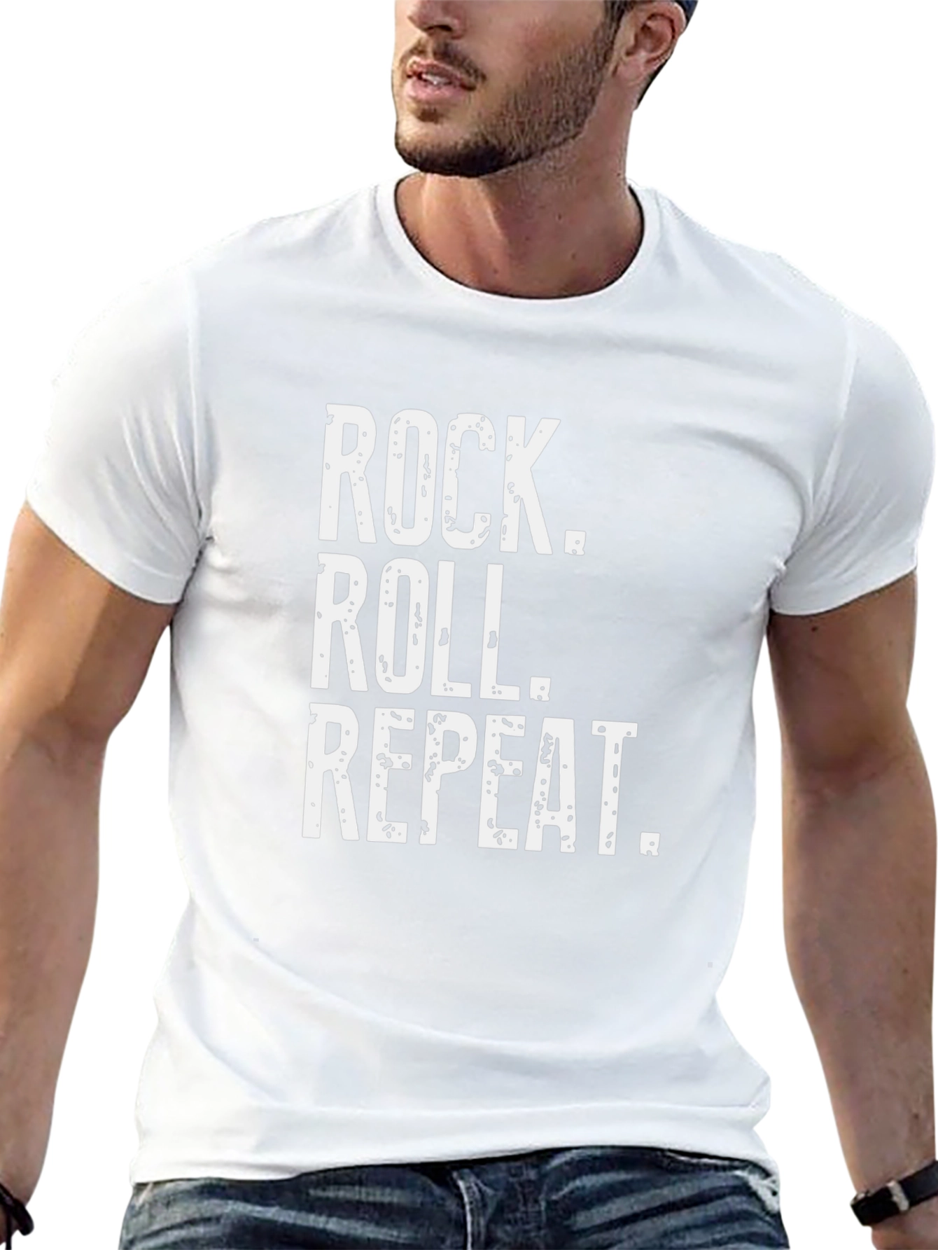 Rock Roll Repeat Black T-Shirt
