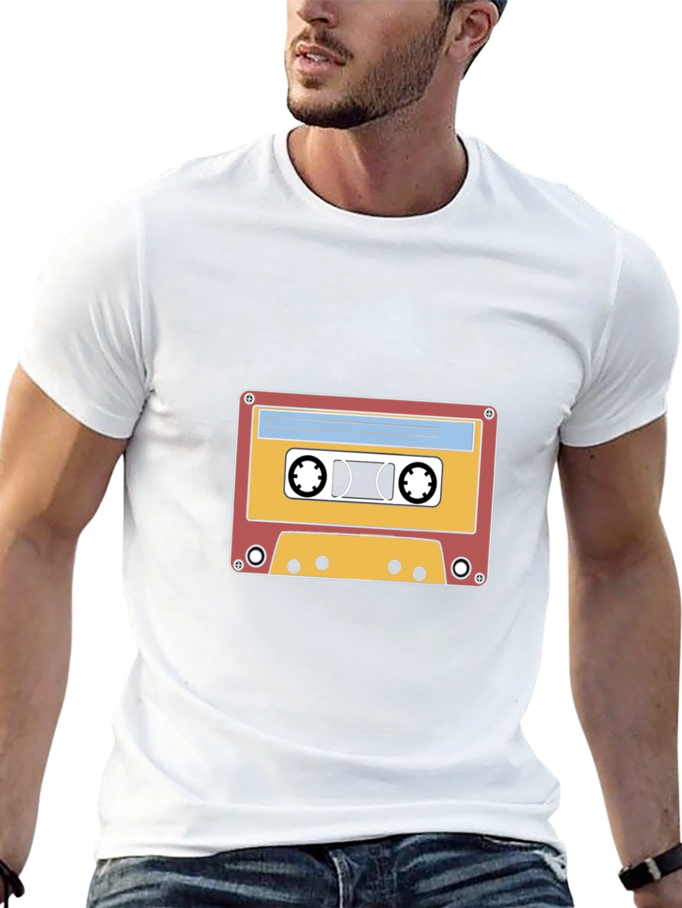 Retro Cassette Tape Graphic T-Shirt - Black