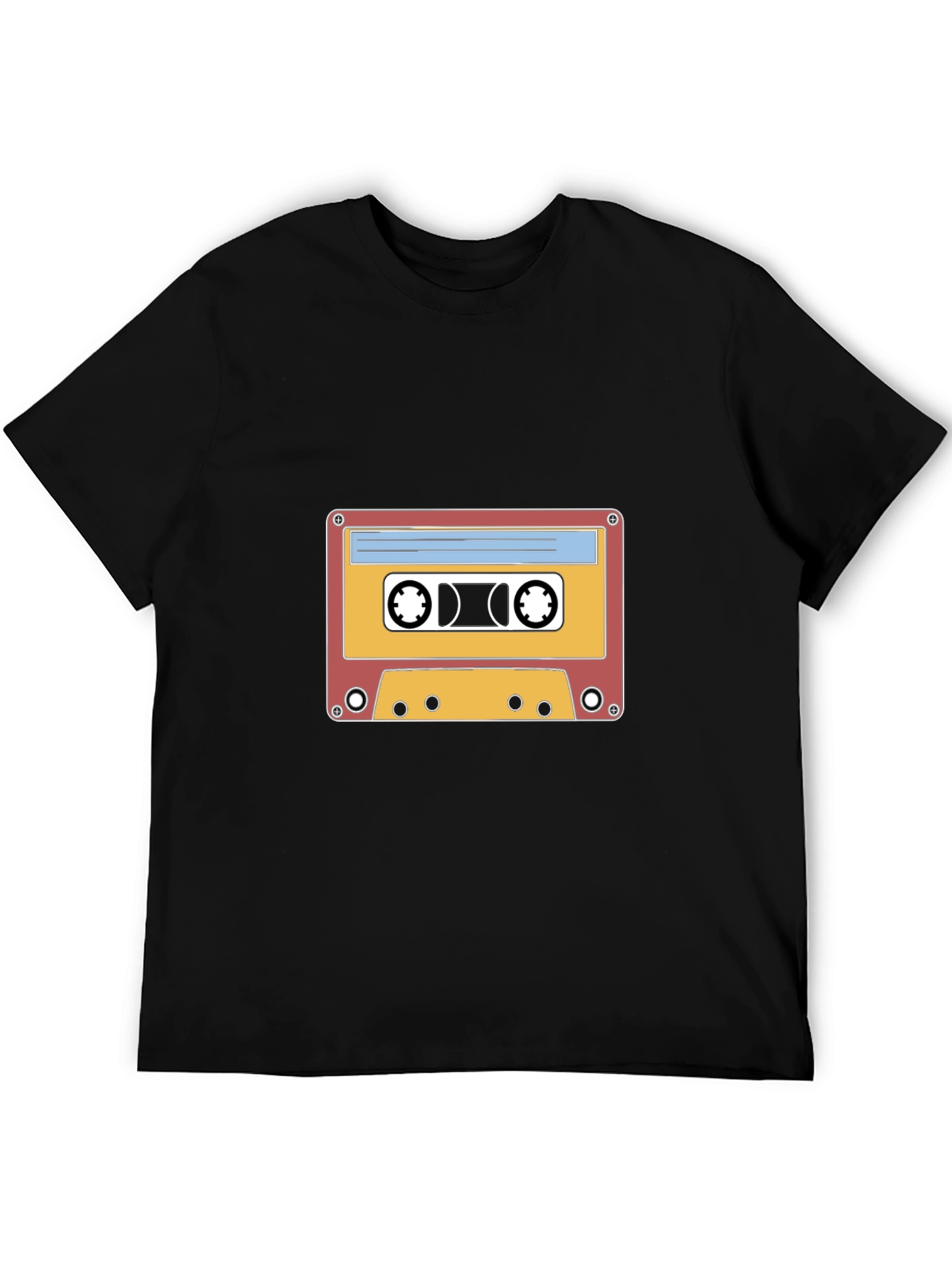 Retro Cassette Tape Graphic T-Shirt - Black