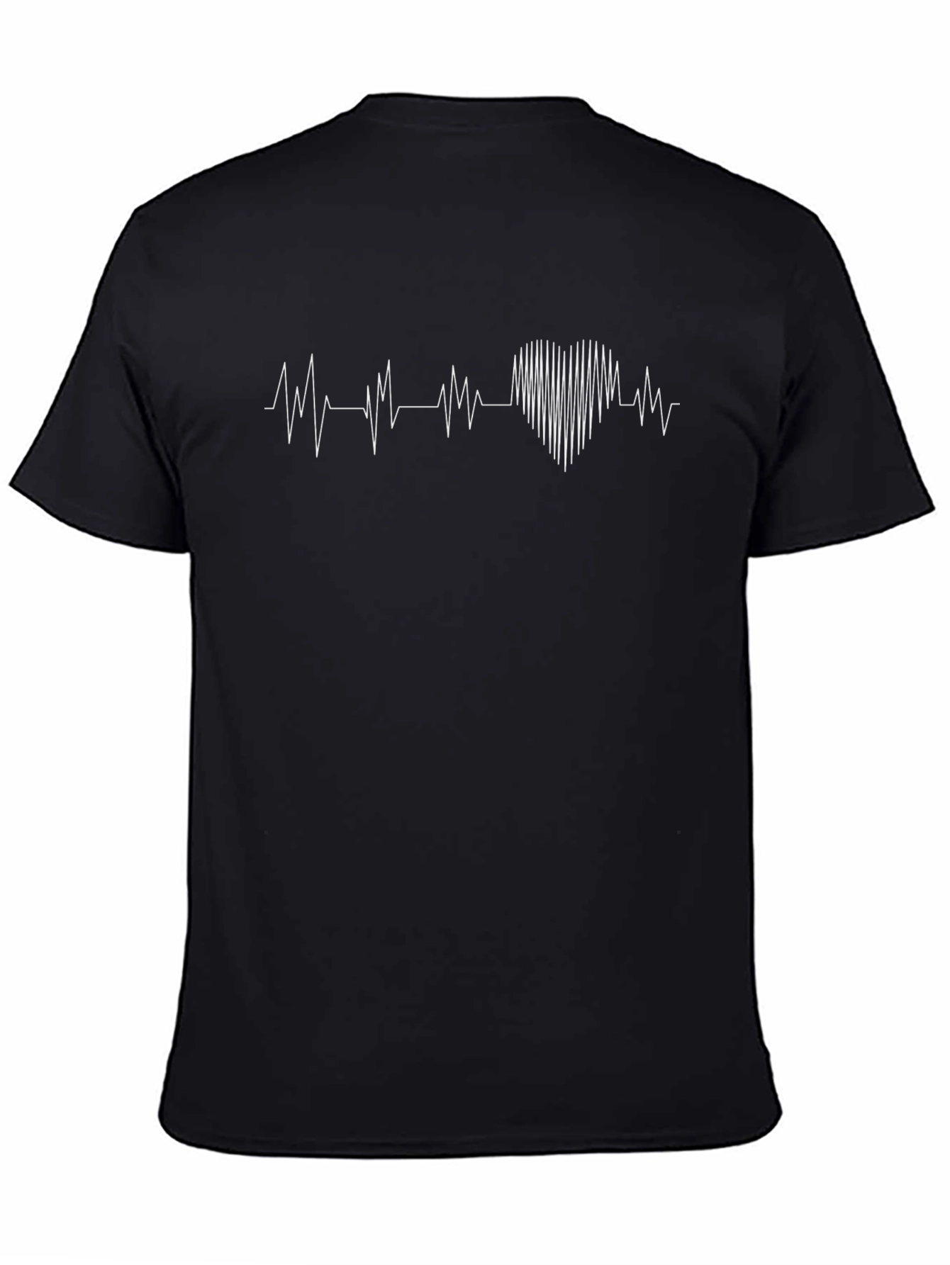 Heartbeat Heart Tee - Stylish Black Graphic T-Shirt