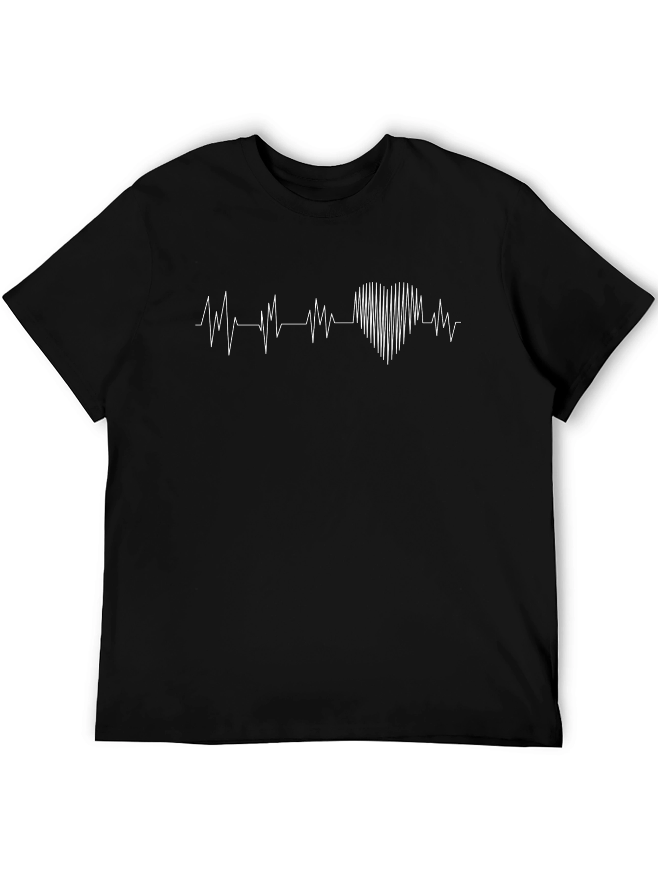 Heartbeat Heart Tee - Stylish Black Graphic T-Shirt