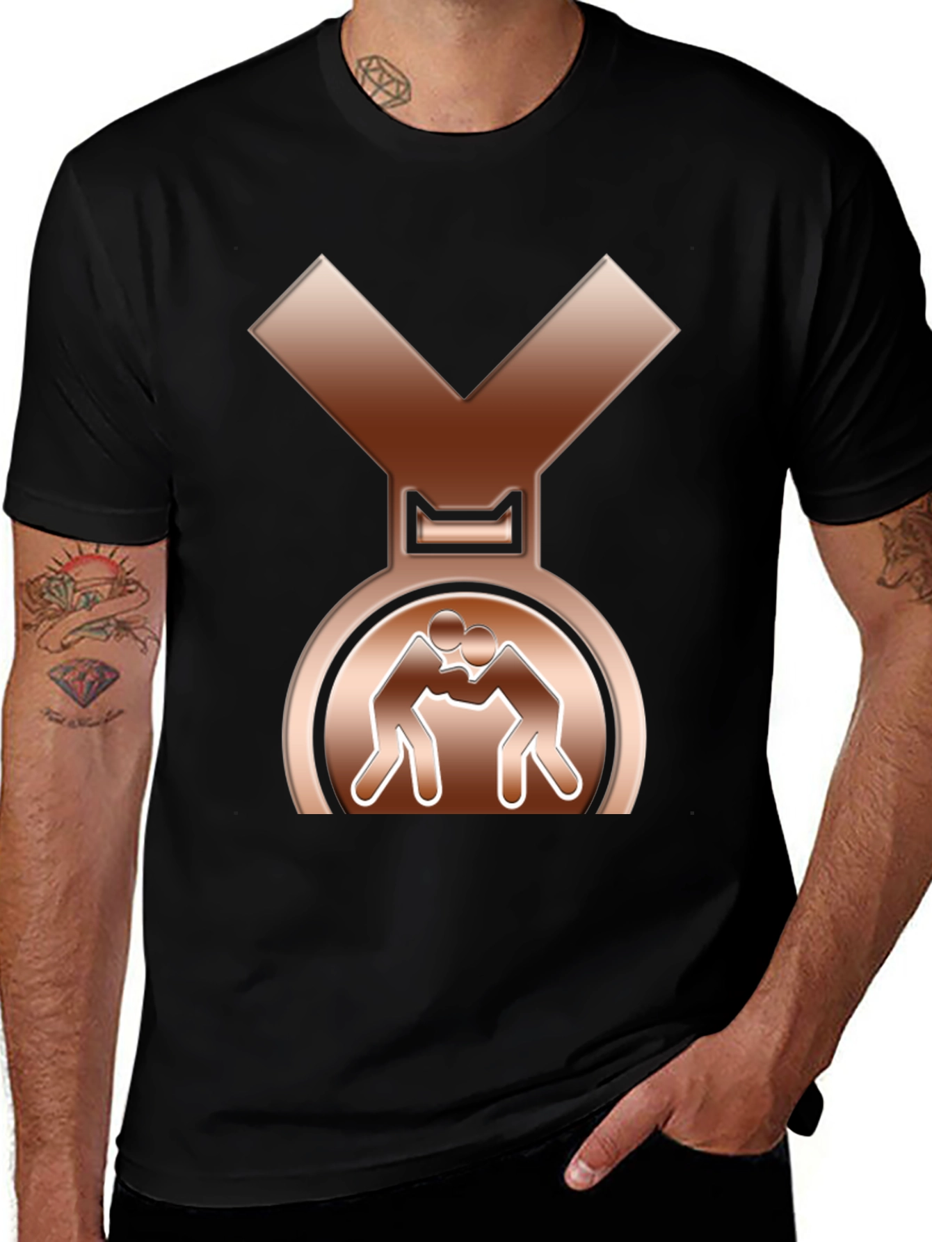 Wrestling Bronze Medal T-Shirt - Sporty Tee