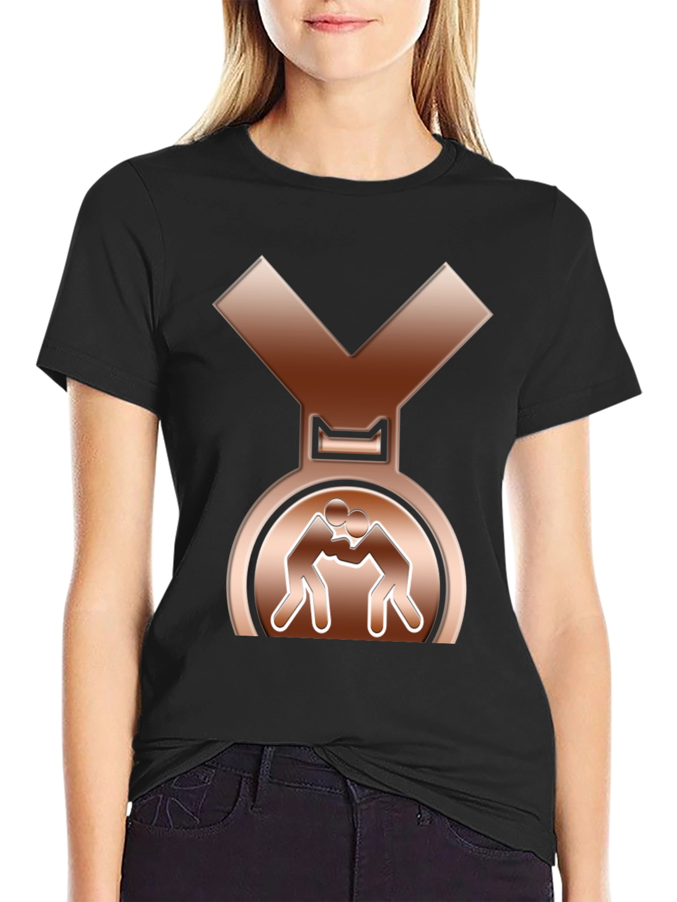 Wrestling Bronze Medal T-Shirt - Sporty Tee