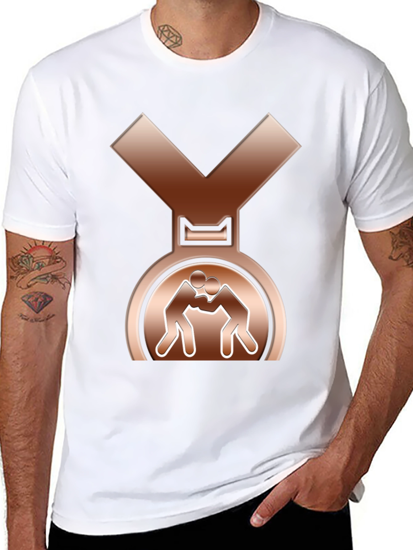 Wrestling Bronze Medal T-Shirt - Sporty Tee