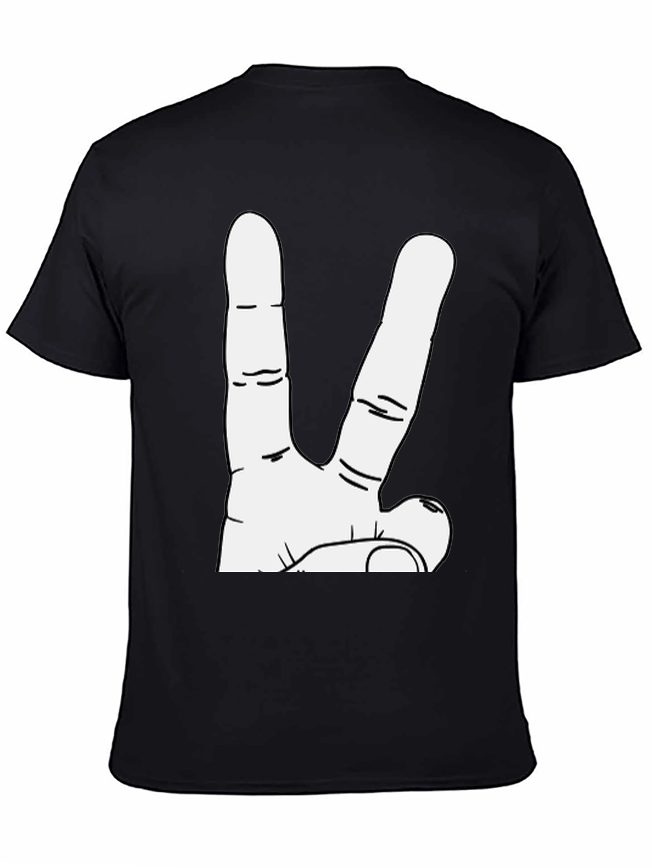 Peace Sign Graphic Tee - Black Cotton T-Shirt