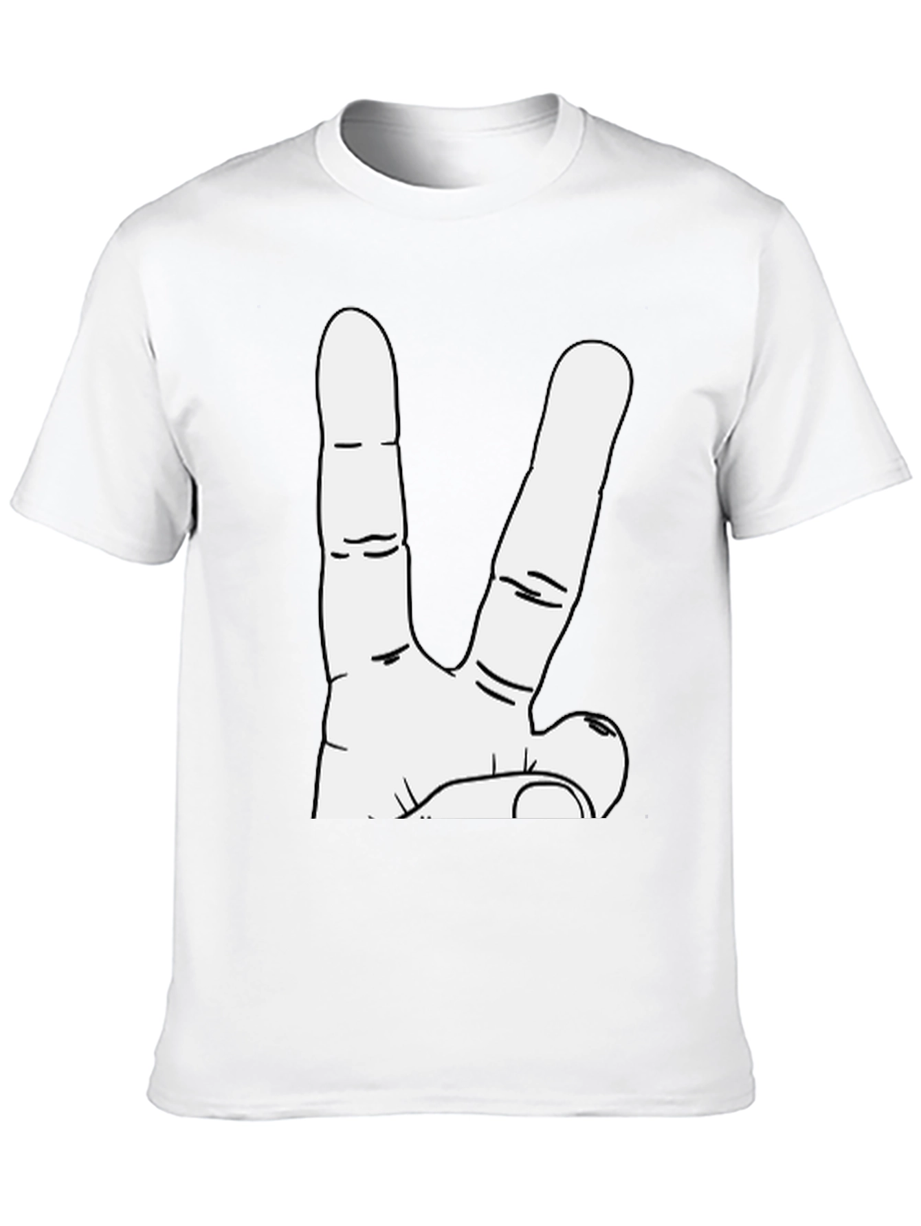 Peace Sign Graphic Tee - Black Cotton T-Shirt