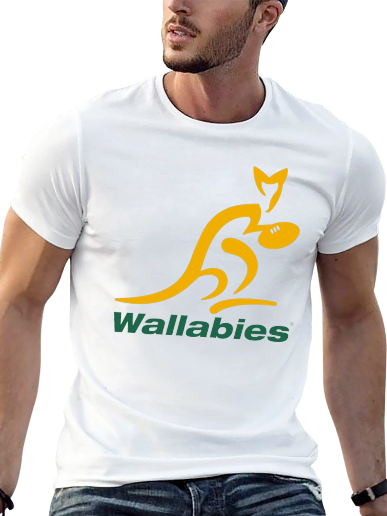 Wallabies Rugby T-Shirt - Black Cotton Tee