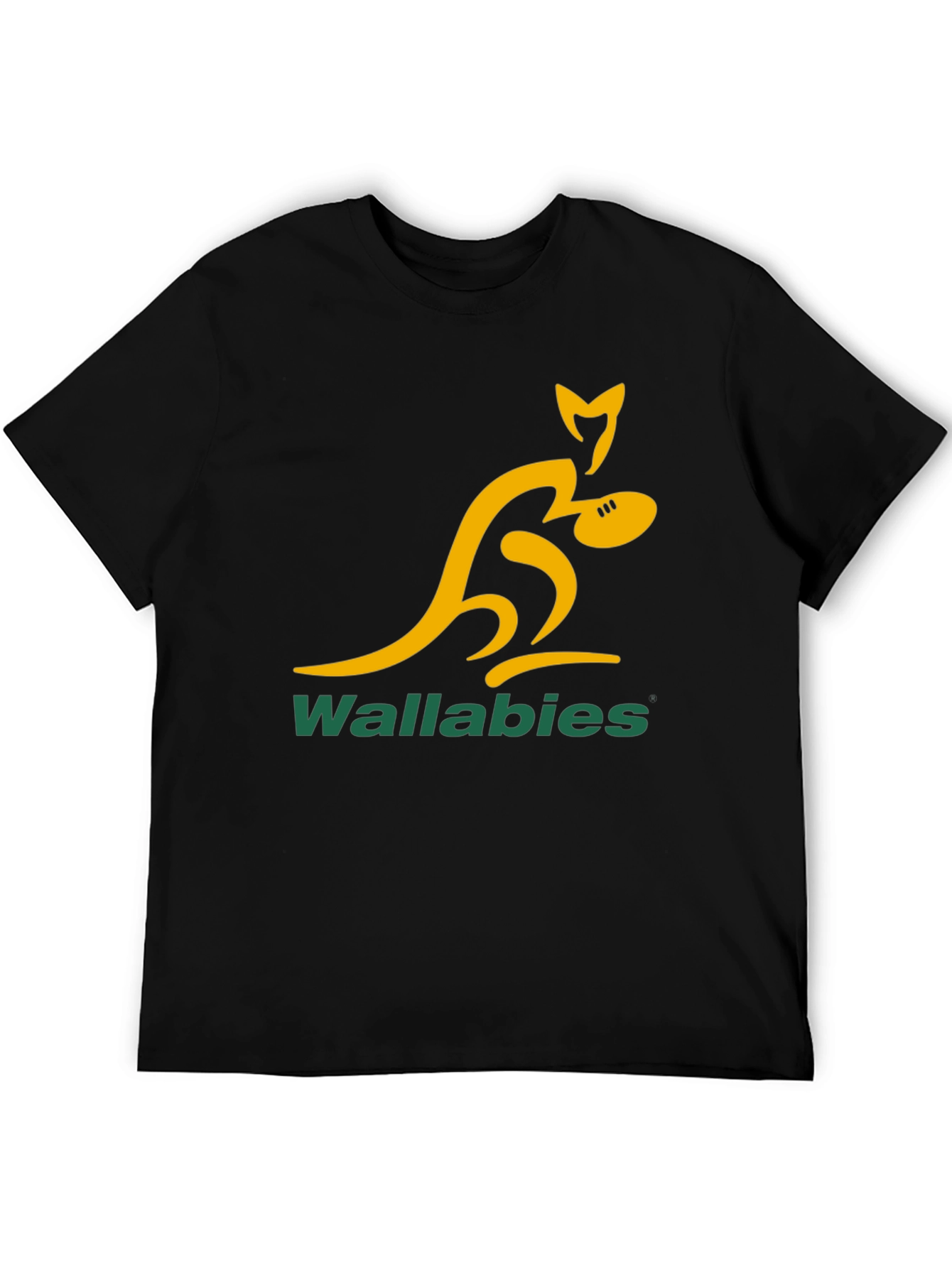 Wallabies Rugby T-Shirt - Black Cotton Tee