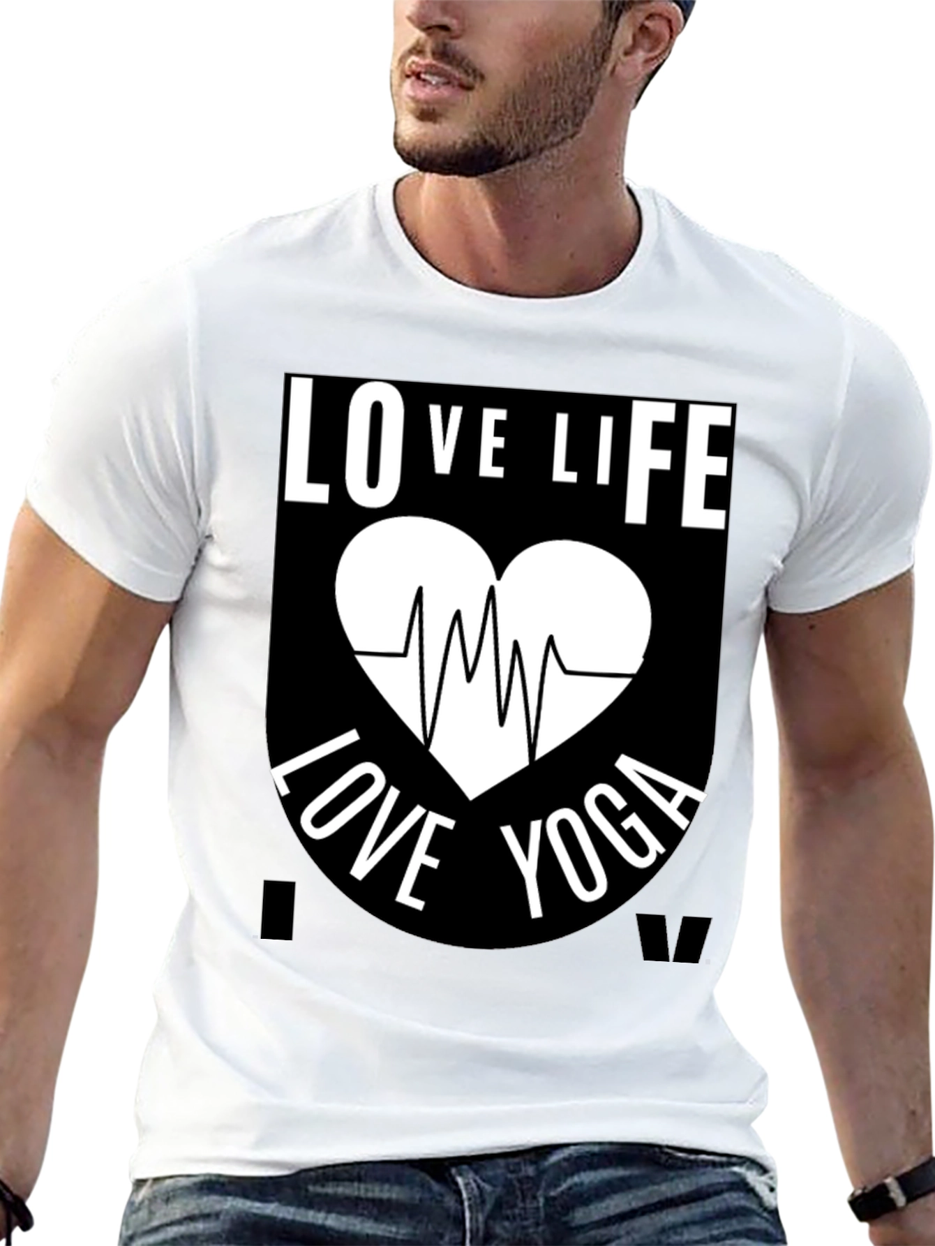 Love Life Yoga Graphic T-Shirt - Black