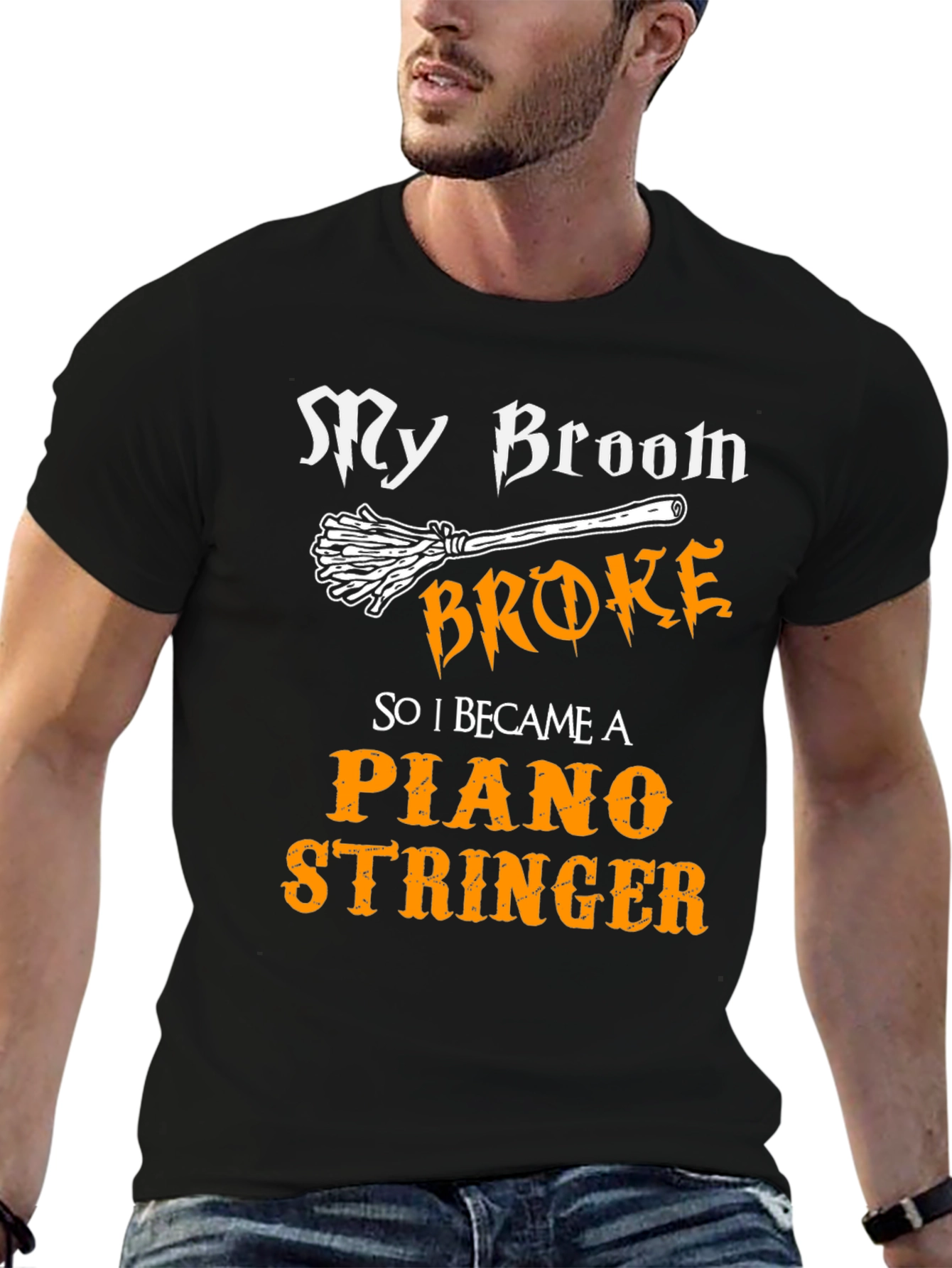 Funny Halloween Piano Stringer T-Shirt