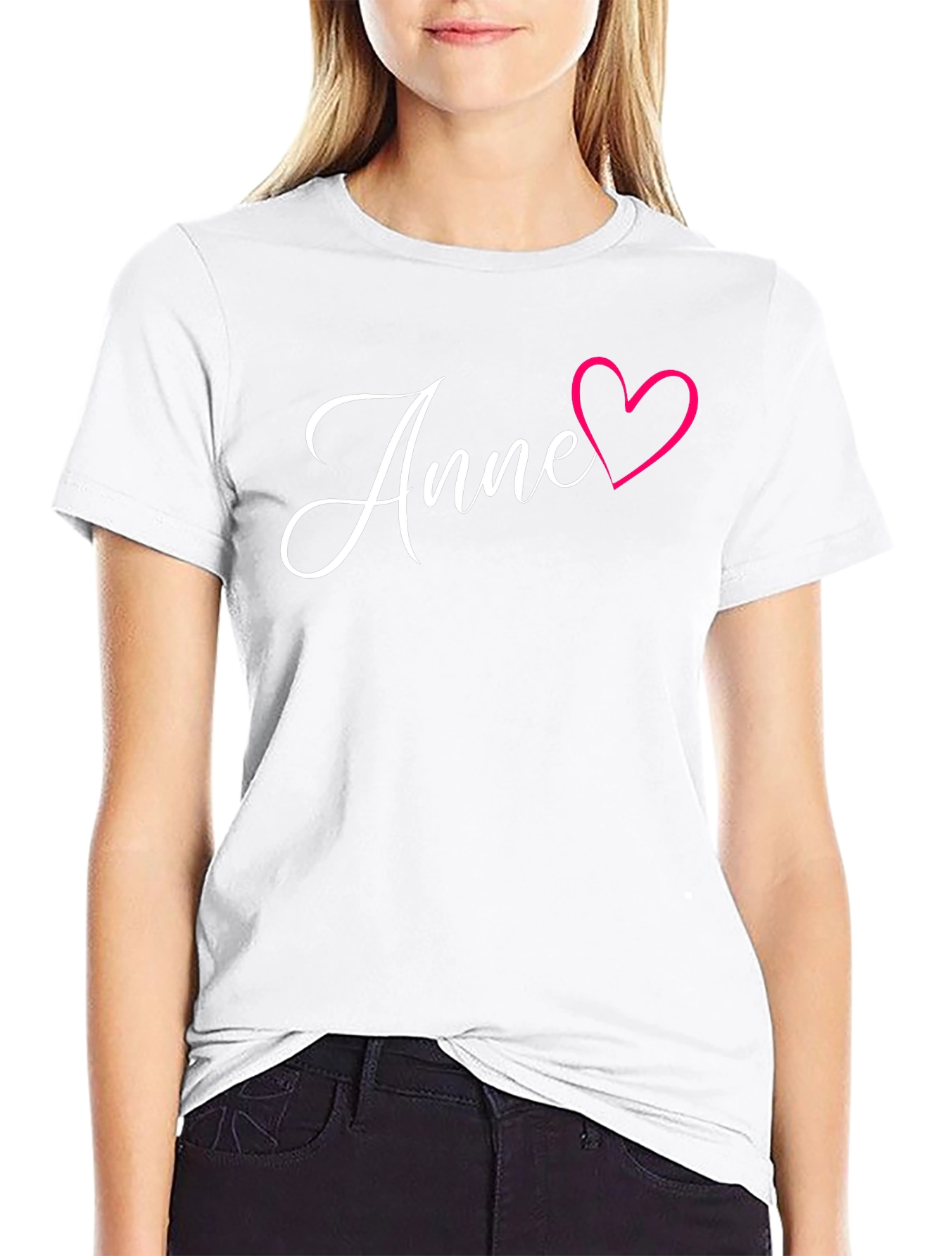 Anne Heart Graphic Black T-Shirt