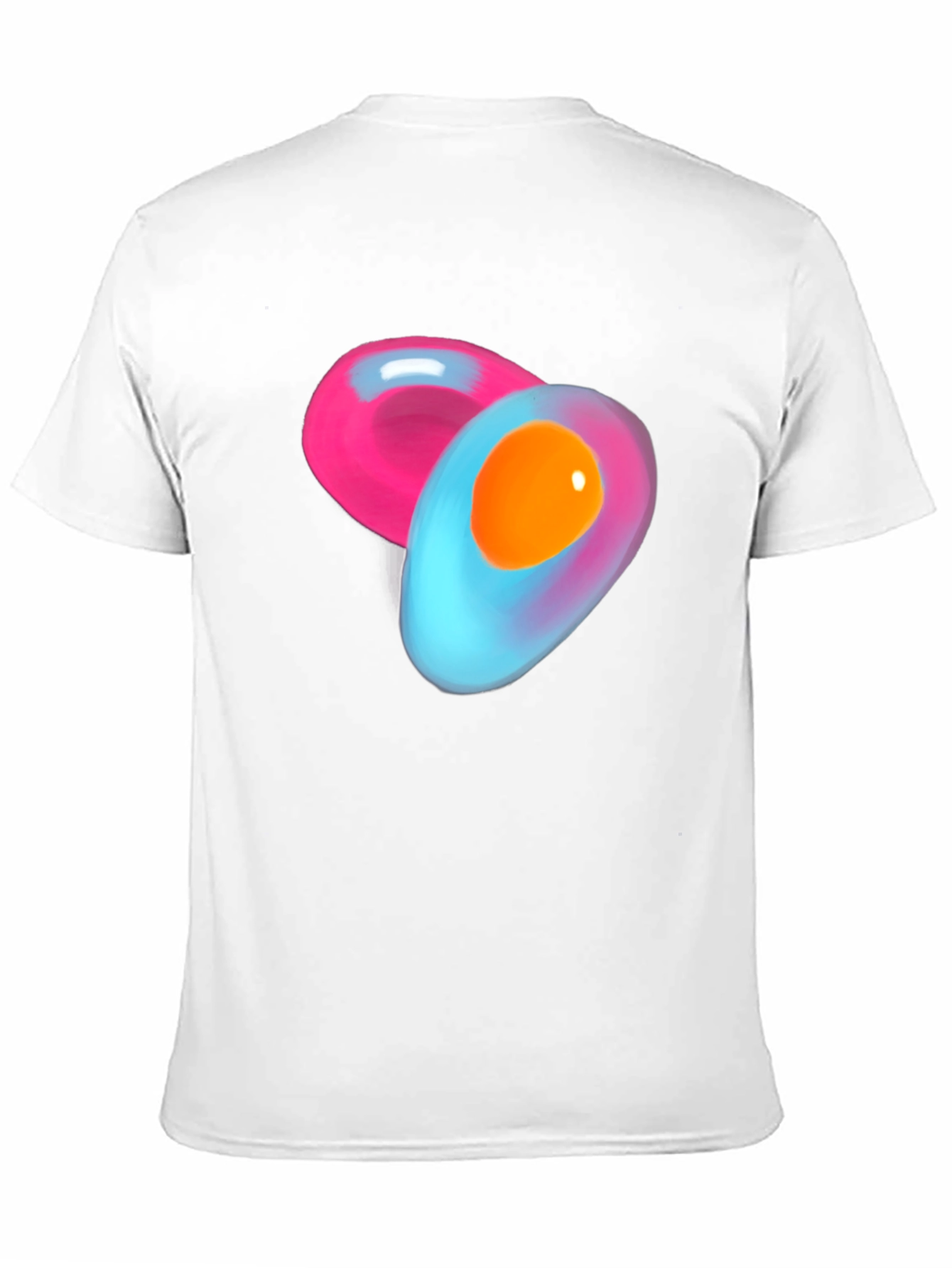 Abstract Egg Design Black Cotton T-Shirt