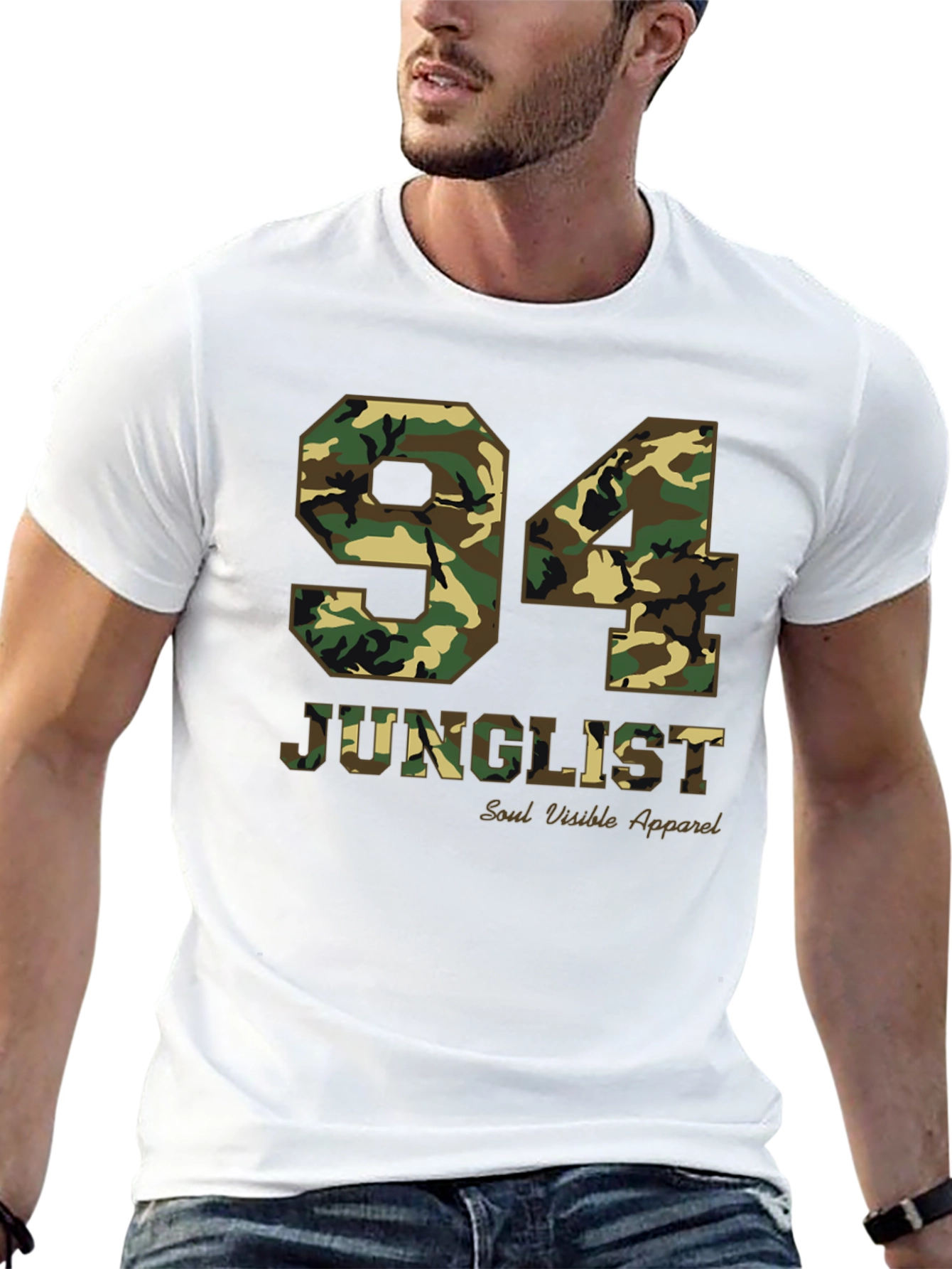 94 Junglist Camo Print Graphic Tee