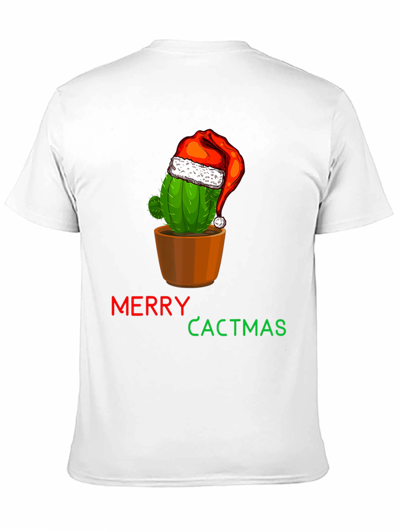 Merry Cactmas T-Shirt Cactus Santa Hat Holiday Tee