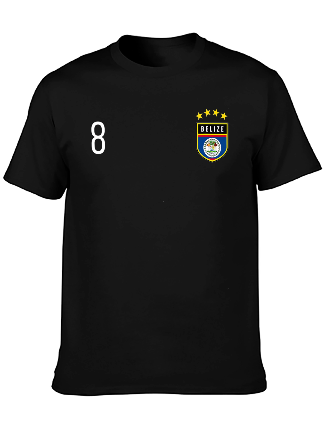 Belize Soccer Jersey Style Black T-Shirt