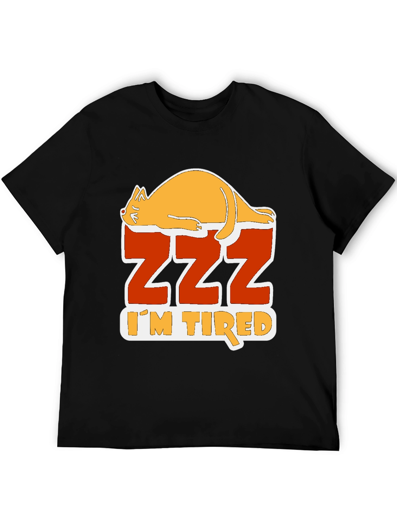 Funny Cat Zzz Im Tired Graphic T-Shirt