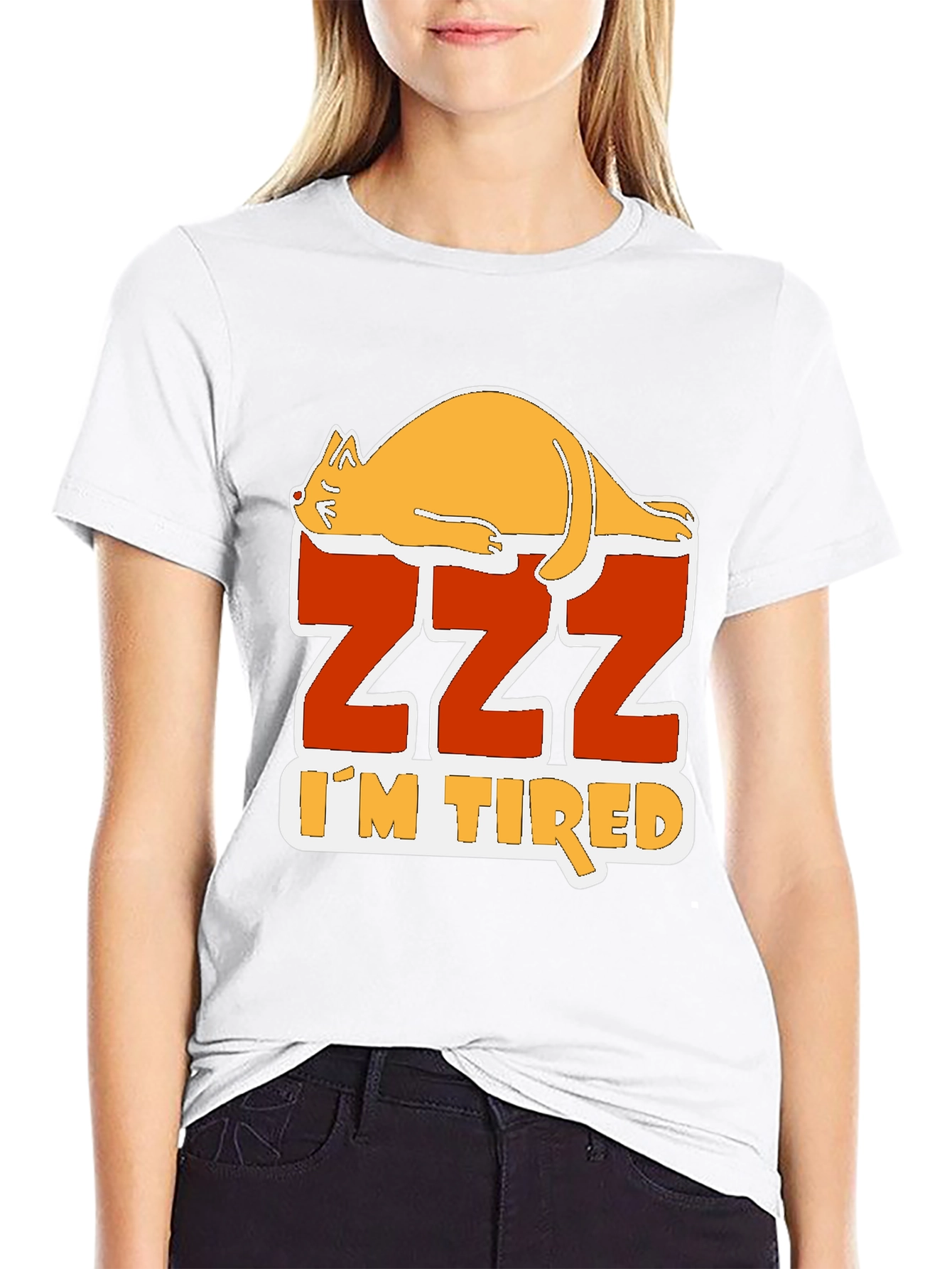 Funny Cat Zzz Im Tired Graphic T-Shirt