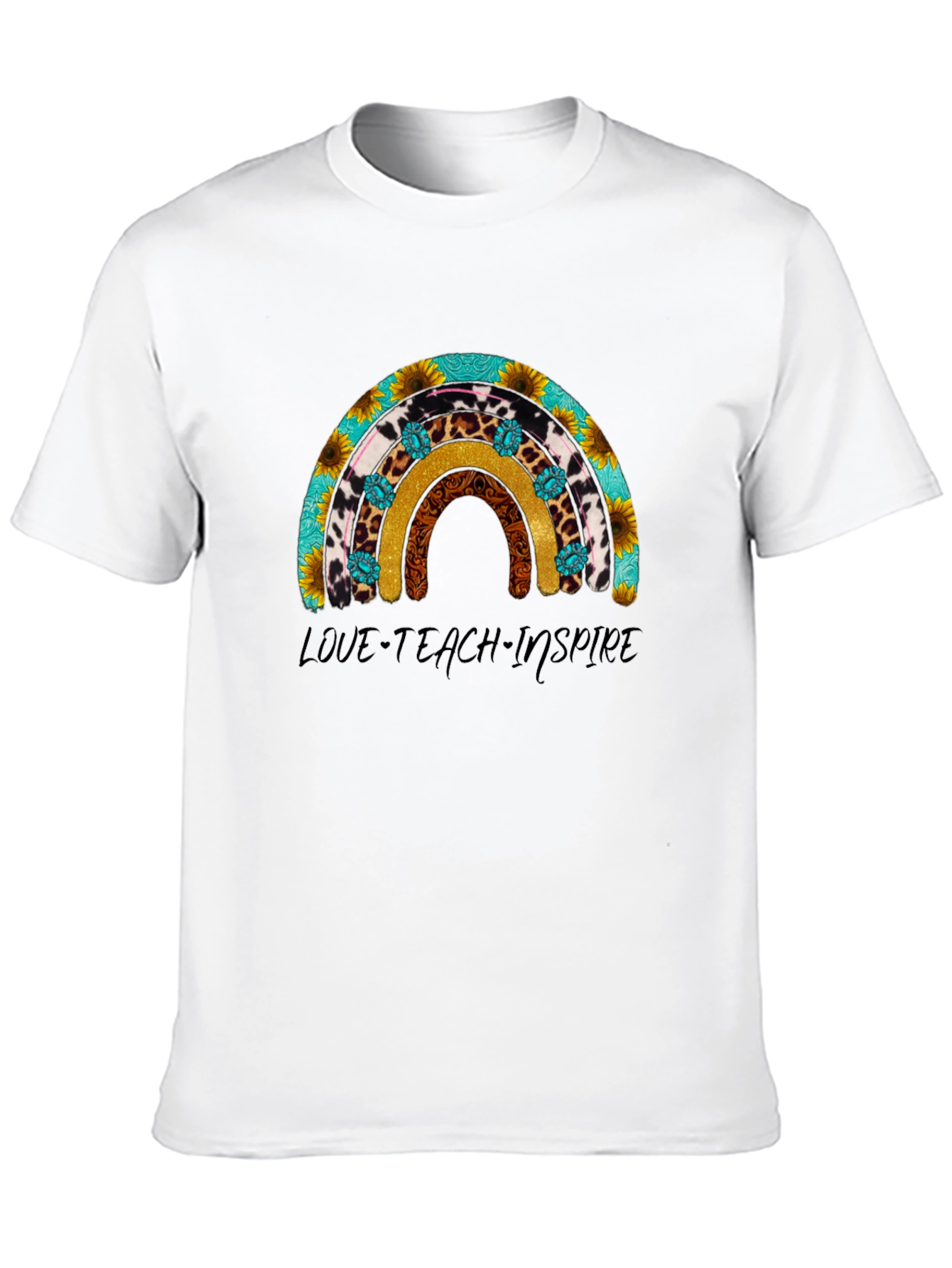 Love Teach Inspire Rainbow Graphic Tee