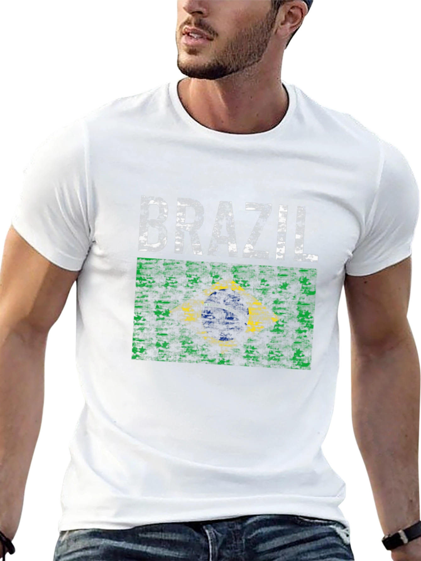 Brazil Flag T-Shirt - Distressed Graphic Tee