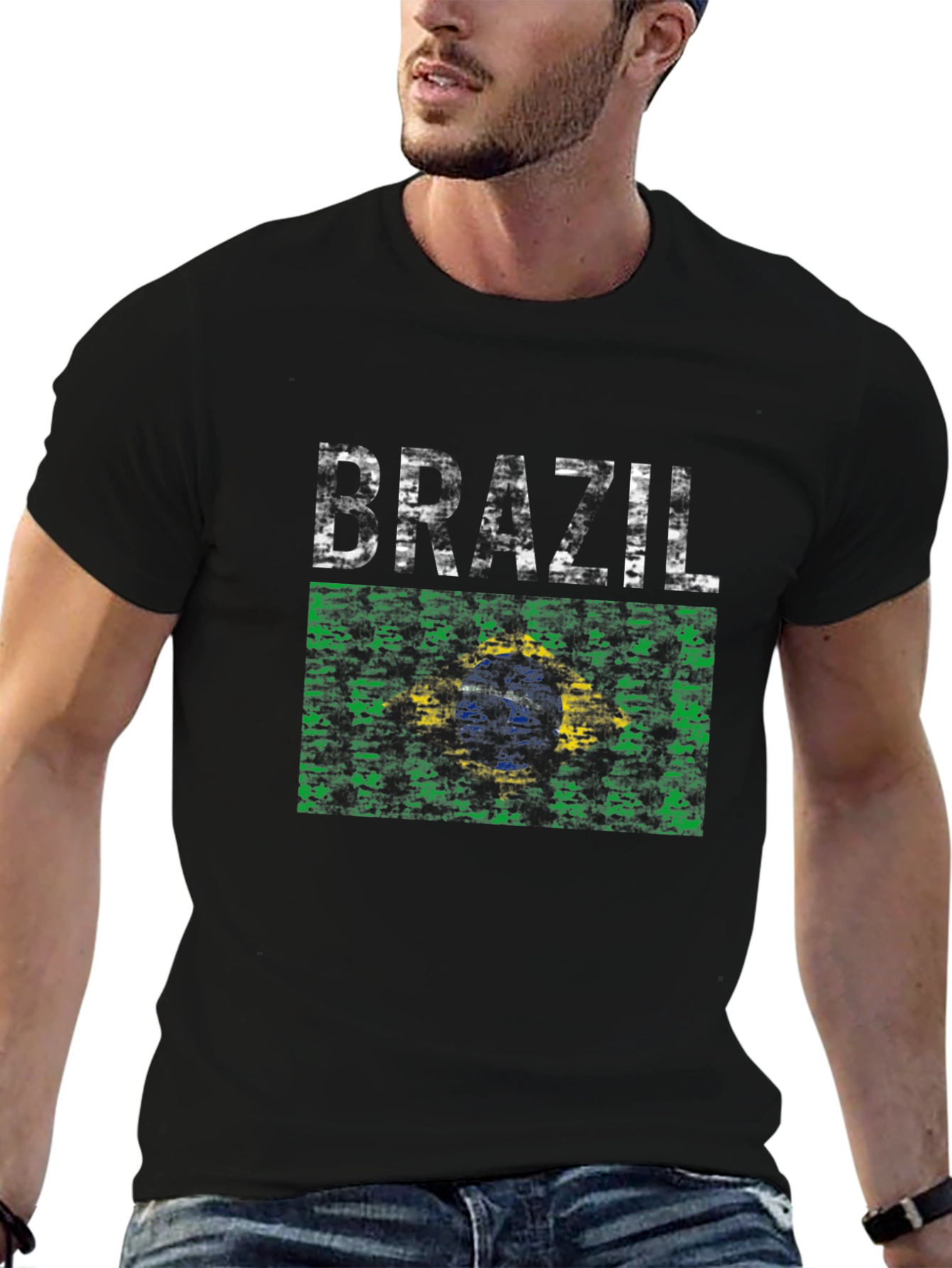 Brazil Flag T-Shirt - Distressed Graphic Tee